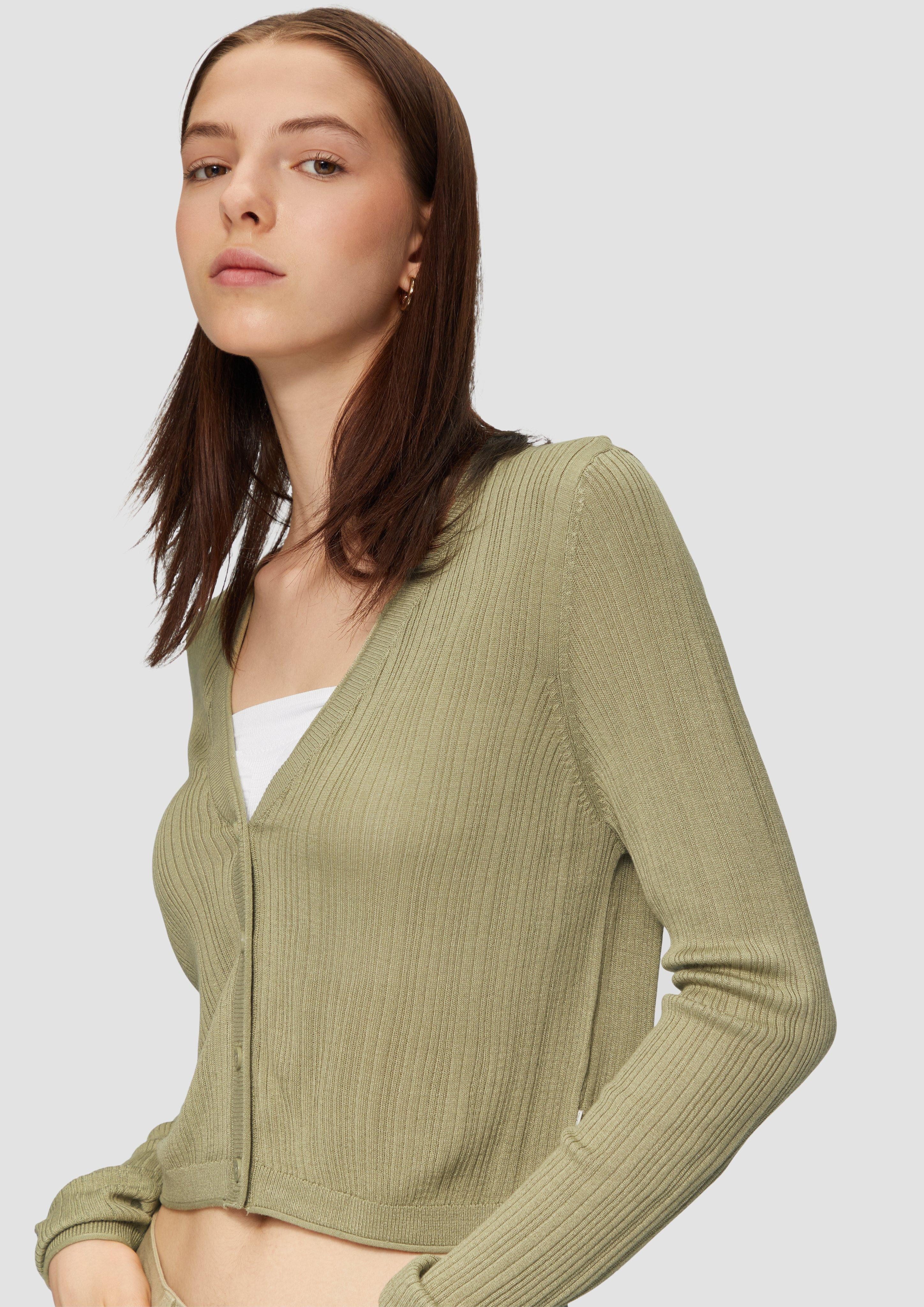 QS Funktionsjacke Verkürzte Strickjacke aus Viskosemix günstig online kaufen
