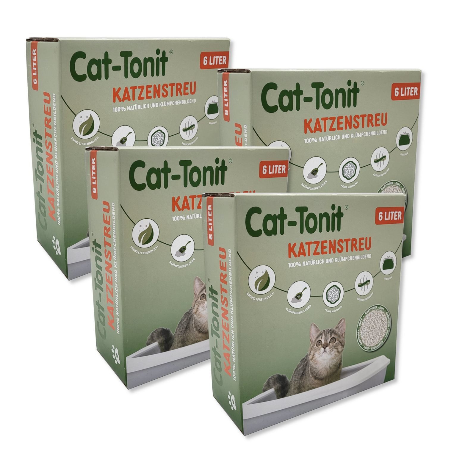 BURI Katzenstreu Katzenstreu 24L (20,8Kg) duftend Klumpstreu Haustierstreu Einstreu