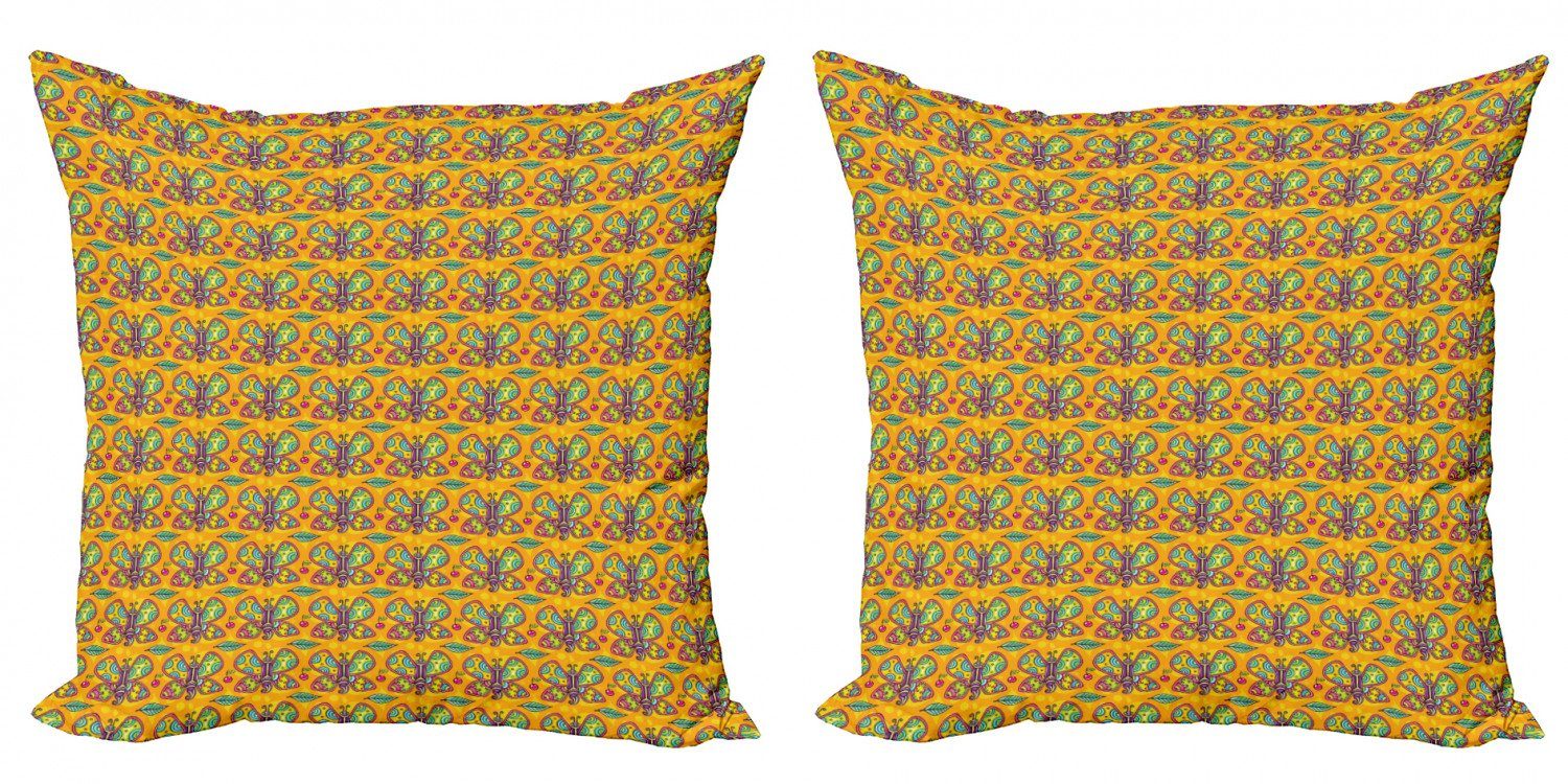 Tier Buntes (2 Accent Abakuhaus Stück), Doppelseitiger Kissenbezüge Modern Digitaldruck, Schmetterling Motiv