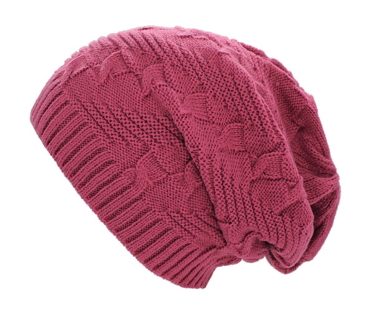 WM003-Altpink in Strickmütze Unisex Beanie Strickbeanie Damen Strickmütze Herren Wintermütze Long dy_mode Unifarben