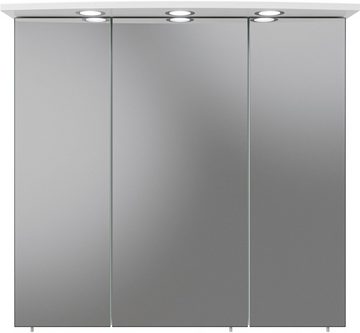Saphir Spiegelschrank Quickset 316 Badschrank, 3 Spiegeltüren, 6 Einlegeböden, 75 cm breit inkl. LED-Beleuchtung, Türdämpfer, Schalter-/Steckdosenkombination