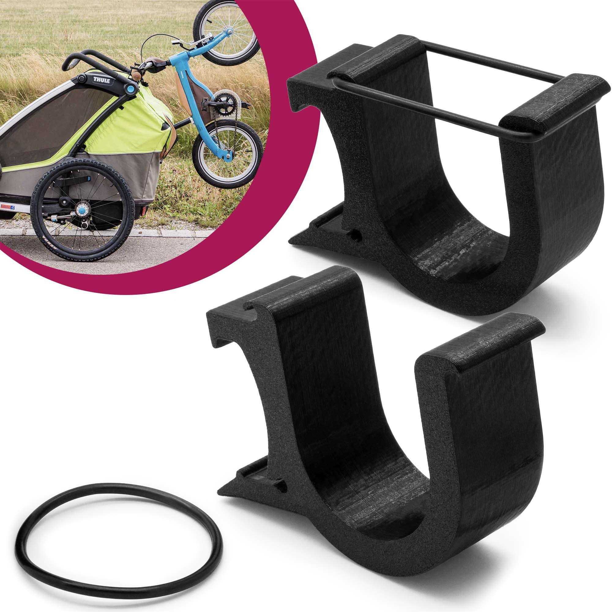 Mobilefox Fahrradhalter Fahrrad Laufrad Halterung passend für Thule Chariot Anhänger von Mobilefox