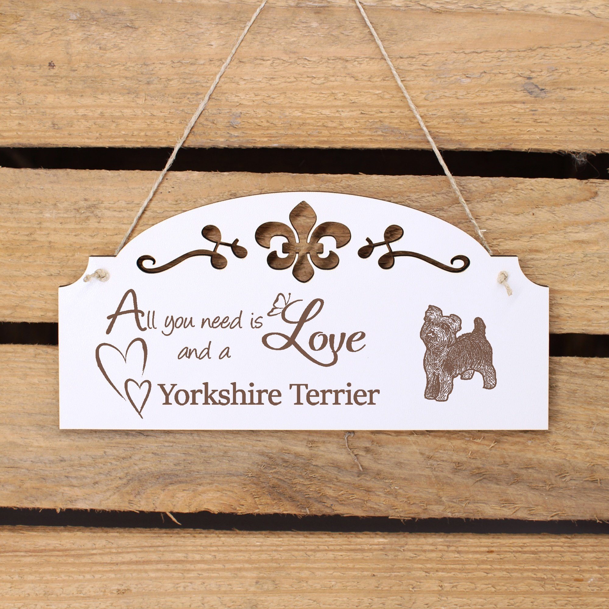 Dekolando Hängedekoration Yorkshire Terrier 20x10cm is All Love Deko need you