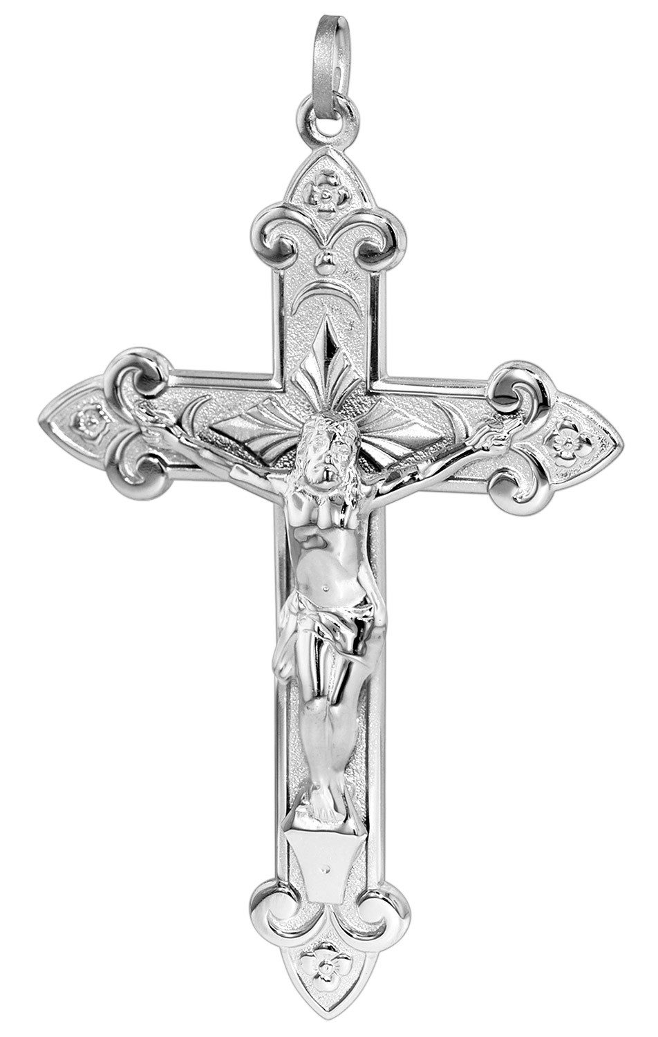 Kreuzanhänger für Männer 925 Silber 65 mm