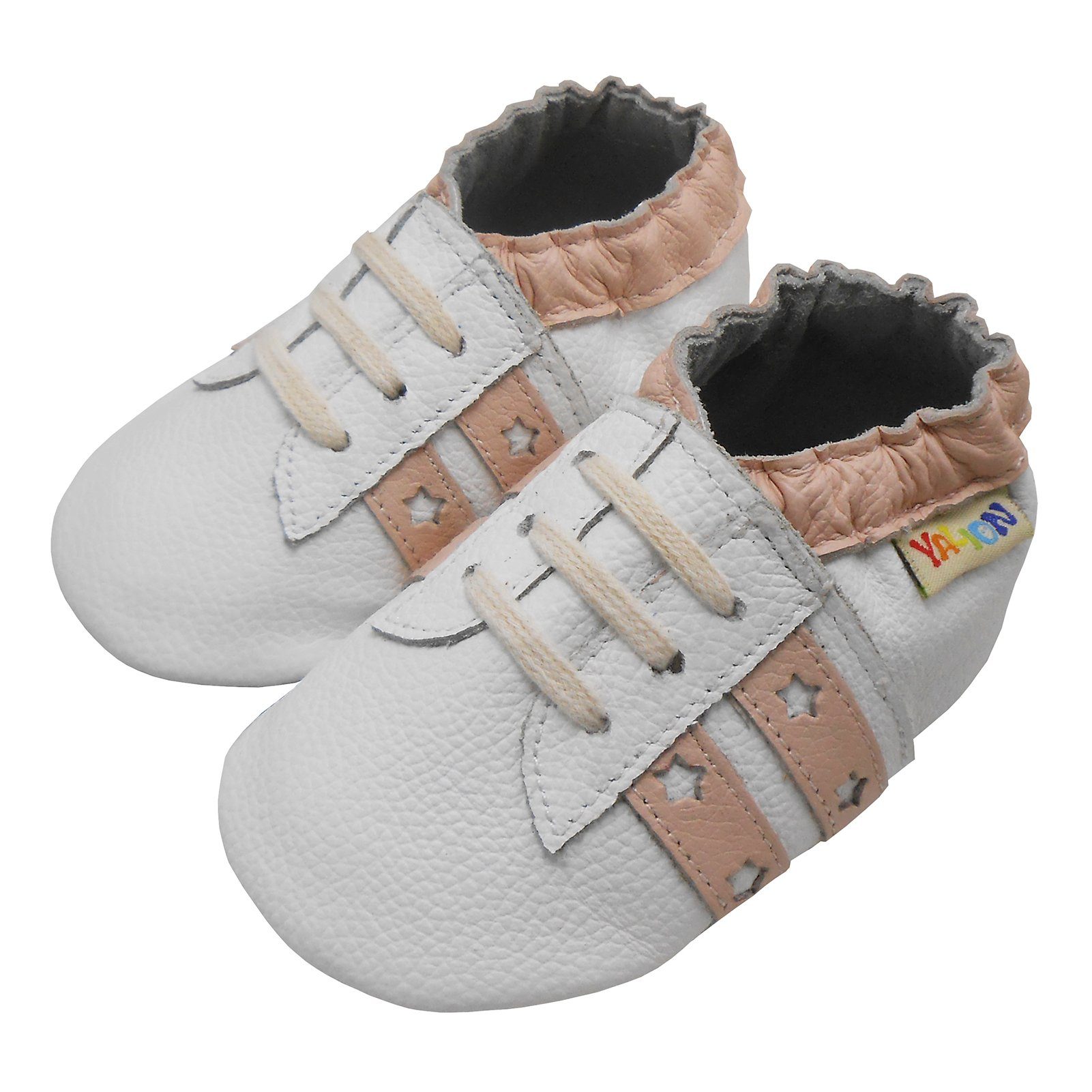 Yalion Yalion Baby Leder Lauflernschuhe Krabbelschuhe Rosa Elastisch Krabbelschuh elastisch