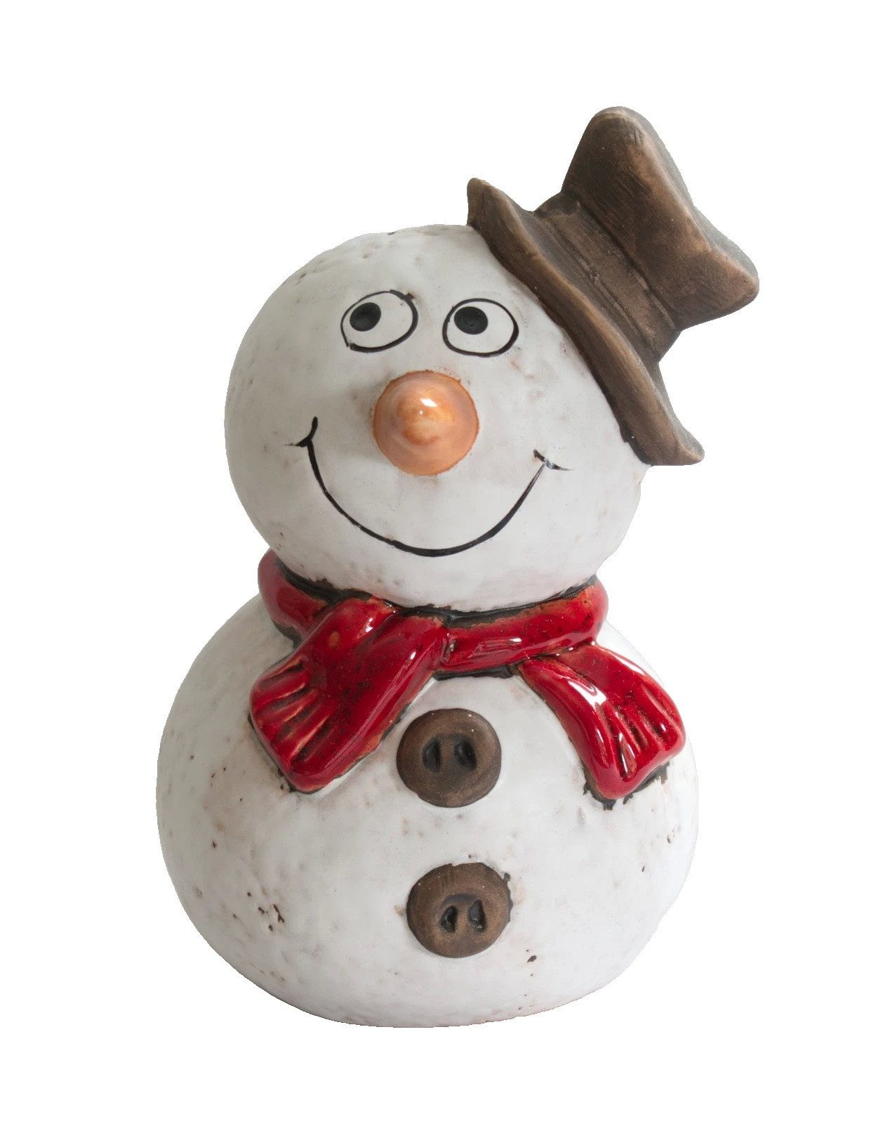 Kaufhaus le petit Schneemann Schneemann mit Hut Schal Zaunhocker Gartenstecker Deko Figur Skulptur, Dekofigur Dekoskukptur Dekoobjekt Gartenfigur