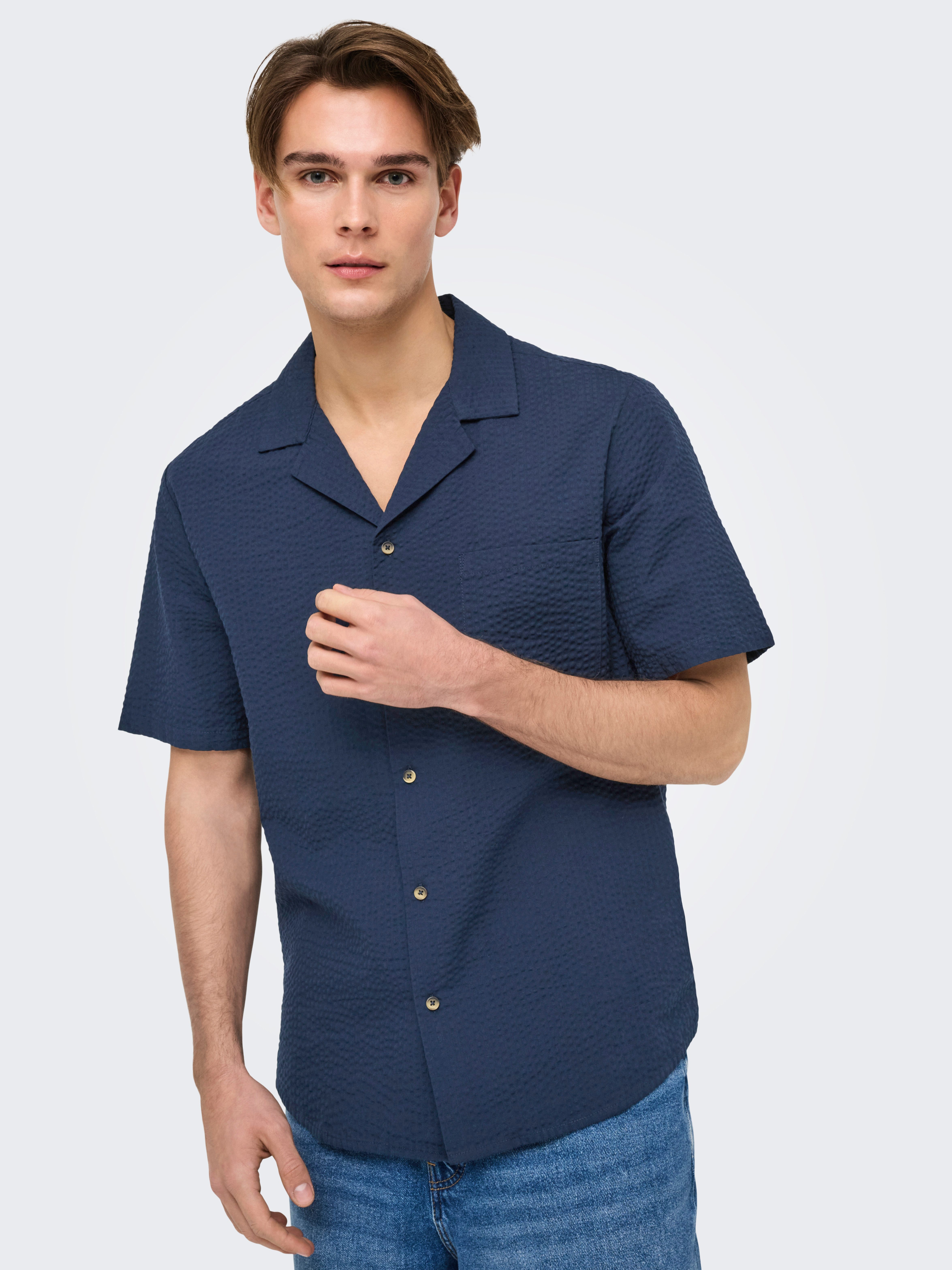 ONLY & SONS Kurzarmhemd ONSEYE RESORT SEERS 0009 SHIRT NOOS günstig online kaufen