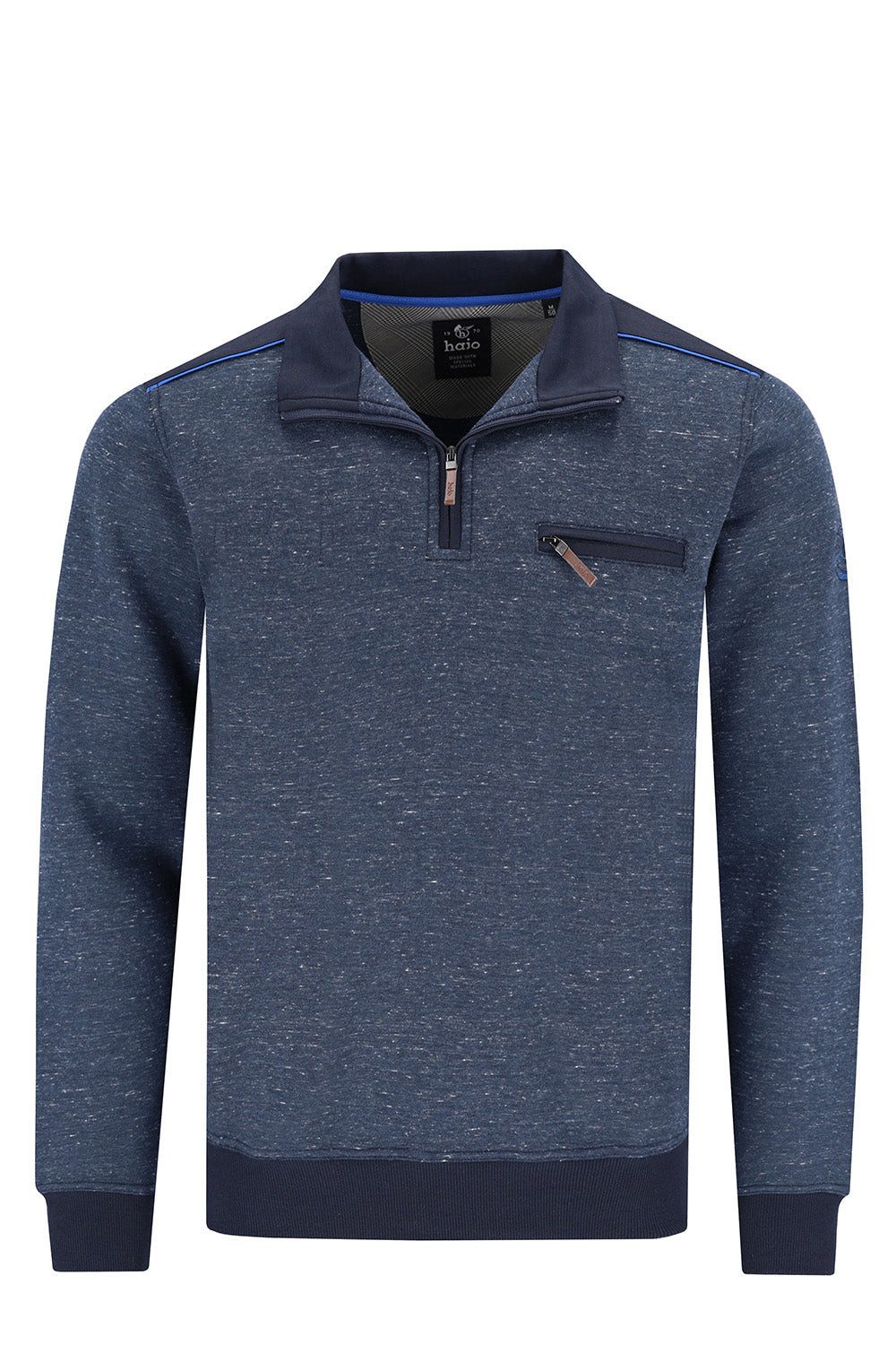 Hajo Sweatshirt Troyer-Sweatshirt in Mouline günstig online kaufen