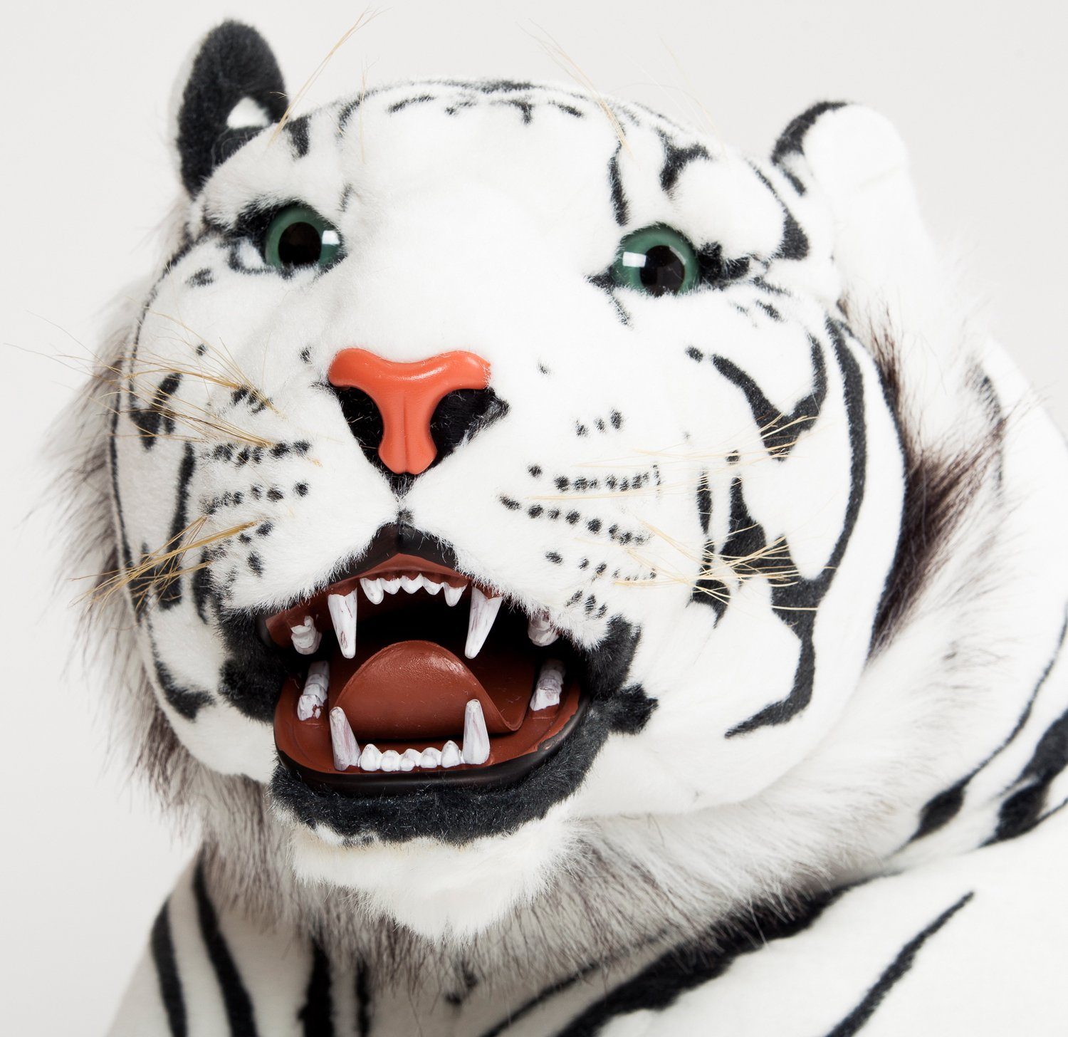 BRUBAKER Kuscheltier Brüllender Tiger mit Zähnen 130 cm groß (1-St., liegend lebensecht), Stofftier Plüschtier