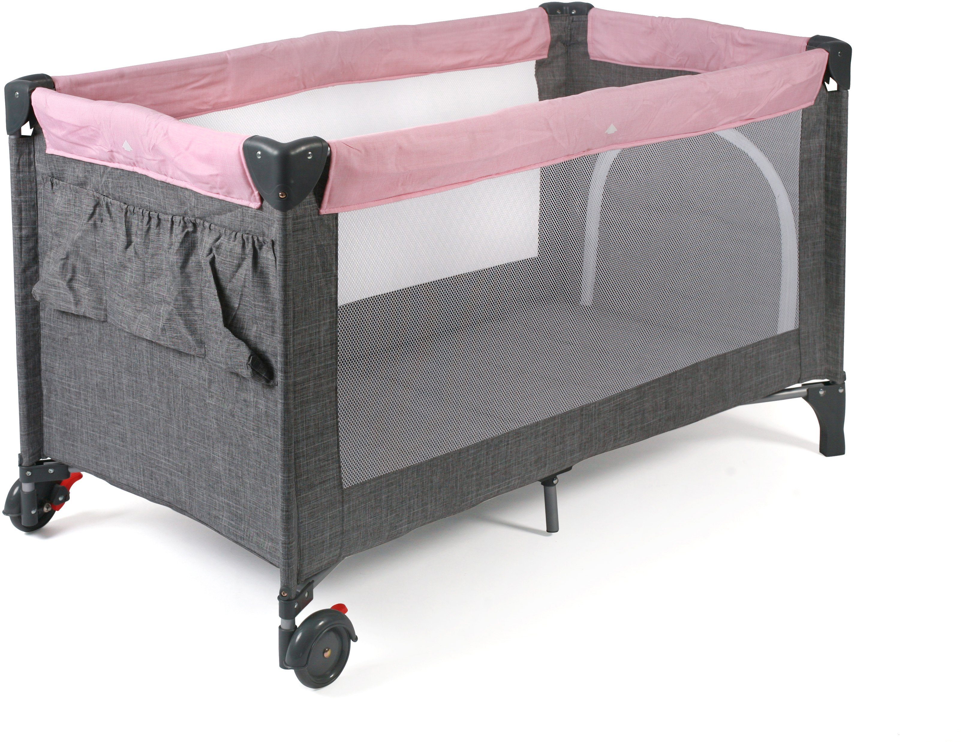 CHIC4BABY Baby-Reisebett Luxus, Melange Rosa, inkl. günstig online kaufen