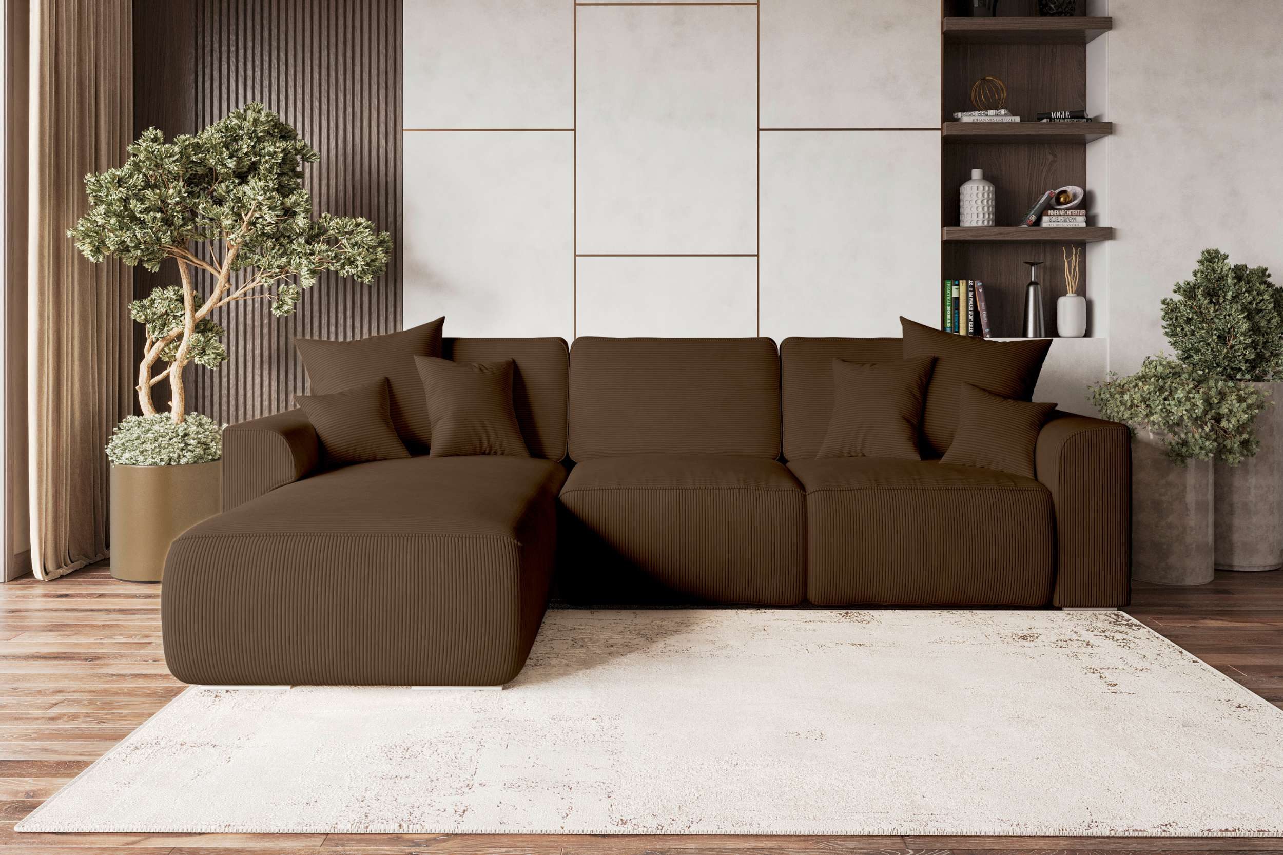 99rooms Ecksofa Gusto, Sofa L-Form, Eckcouch, mit abnehmbaren Kissen, Rundu günstig online kaufen