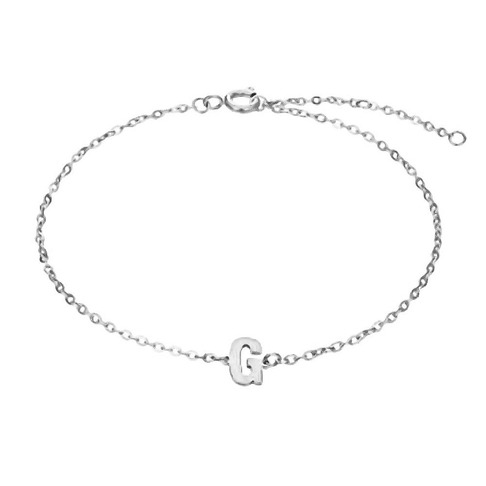 BUNGSA Armband G - Buchstaben Armkette aus Edelstahl Silber Unisex (1 Armband, 1-tlg), Bracelet Armschmuck
