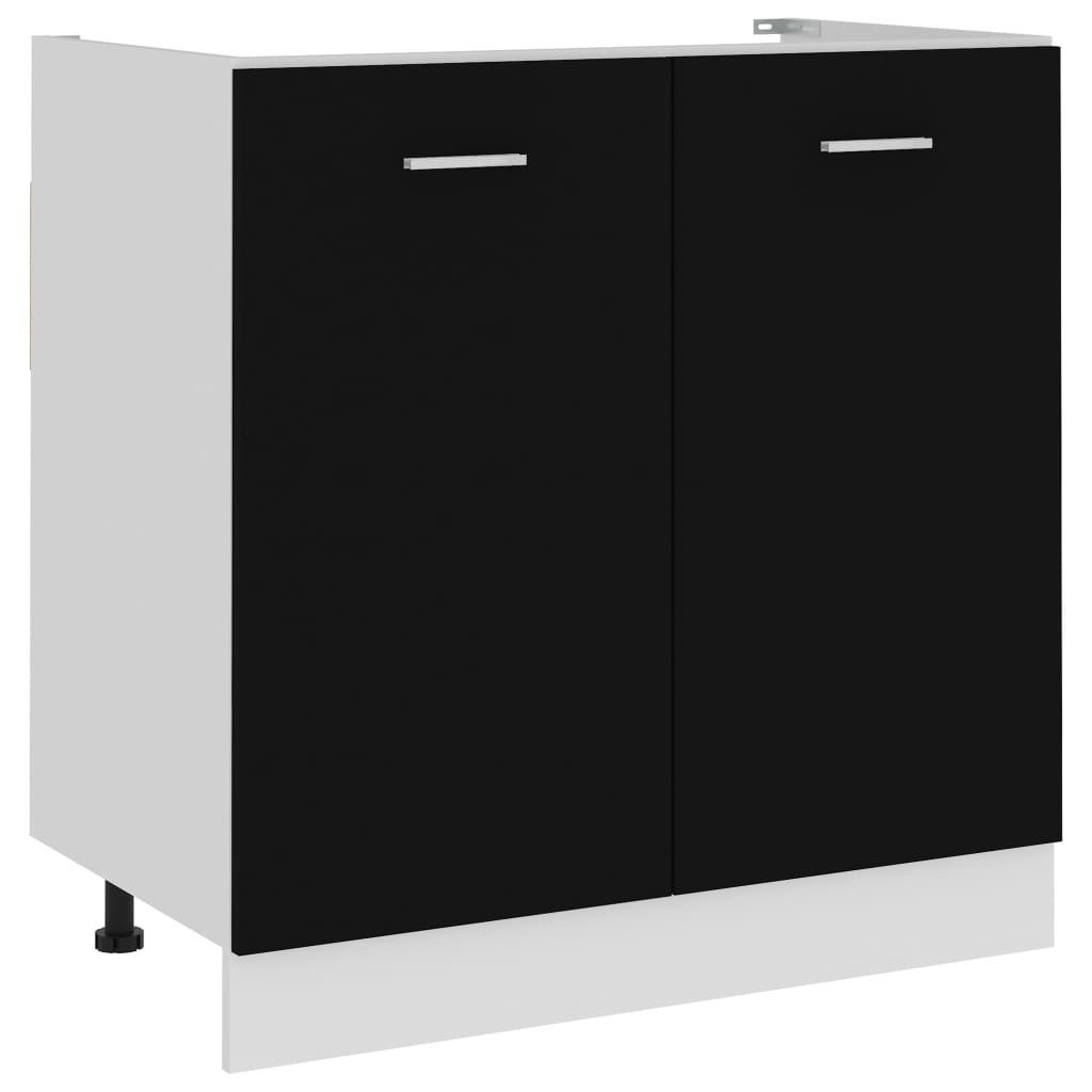 DOTMALL Spülenschrank Spülenunterschrank Lyon Schwarz 80x46x81,5 günstig online kaufen