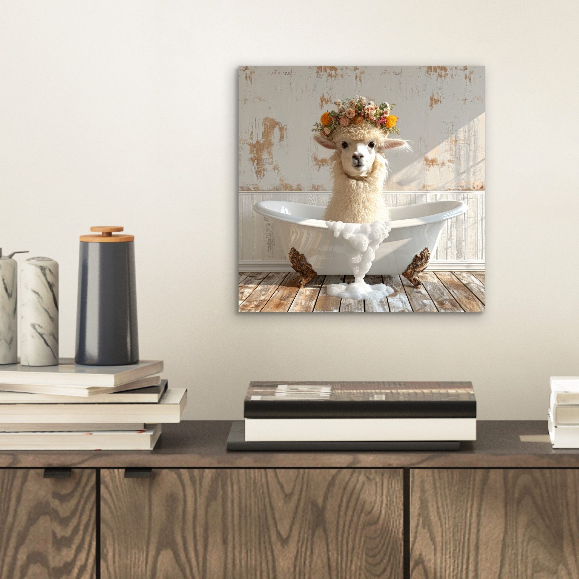 MuchoWow Metallbild Vintage - Alpaka - günstig online kaufen