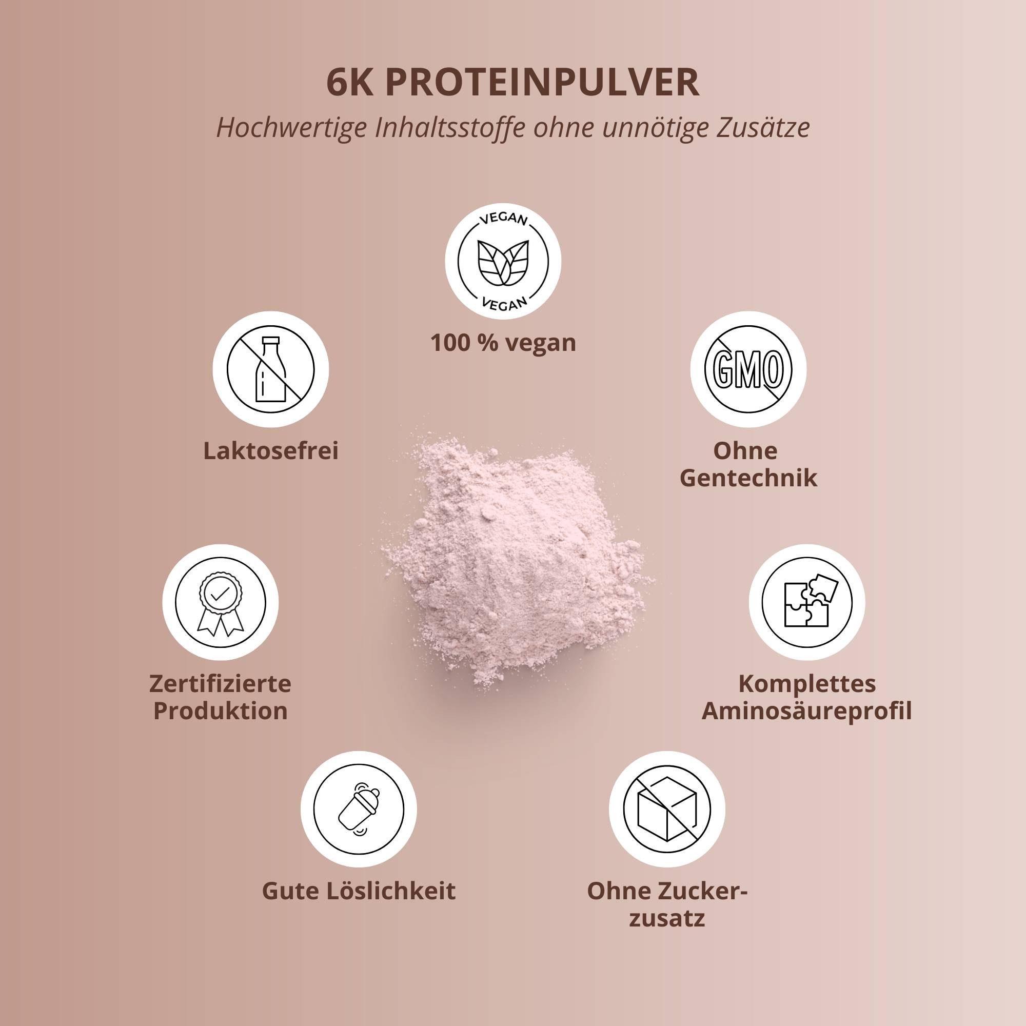 nutri+ Proteinpulver 6K Eiweiß Pulver, 1 er 1000 g