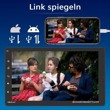 Hikity 1Din 9" Touchscreen Abnehmbarer Bildschirm MP5 Player Carplay Android Autoradio (FM Radio, Spiegel Link Bluetooth)