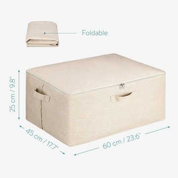 Navaris Aufbewahrungsbox XL Aufbewahrungstasche faltbar - Bettwäsche Kleidung - beige (1 St)