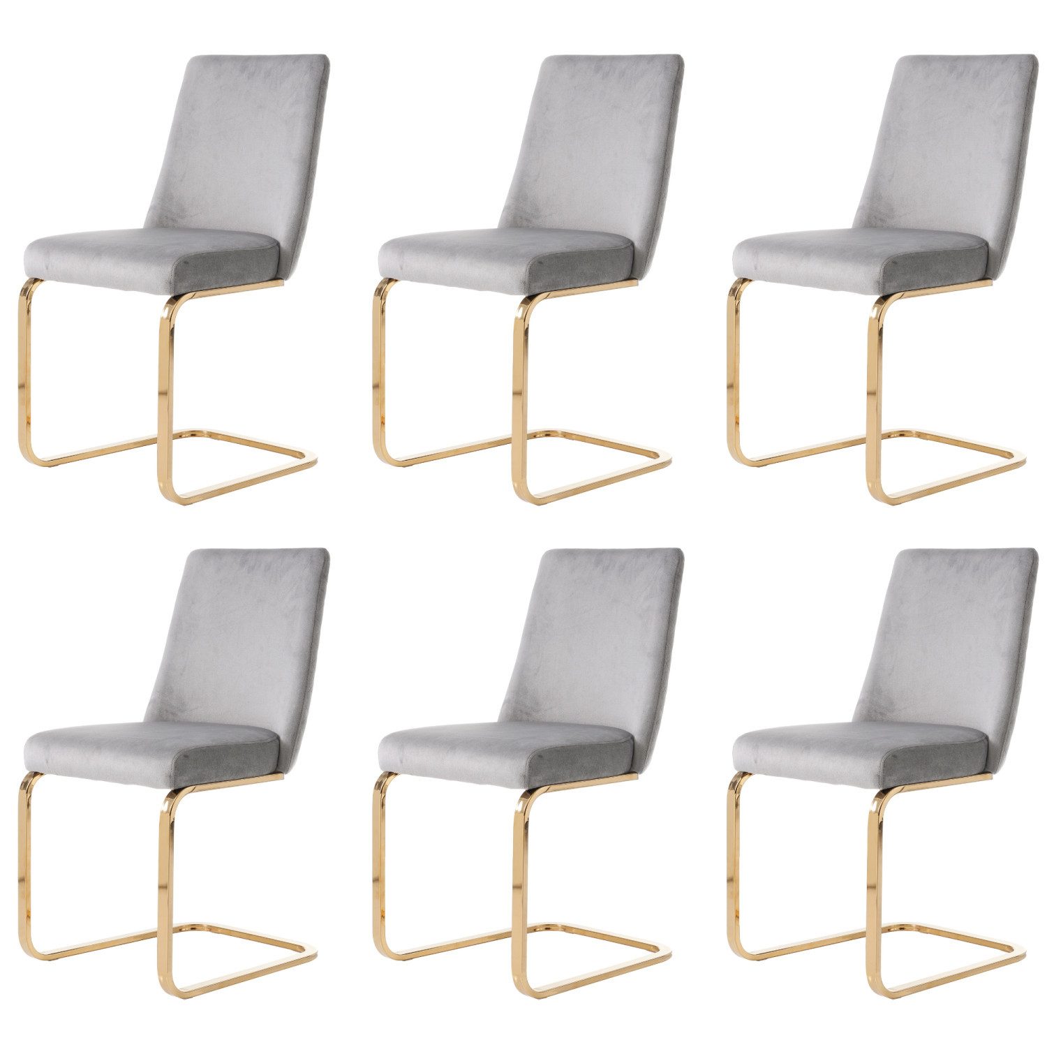 Flieks Freischwinger (Set, 6 St), 6er Set Esszimmerstühle Polsterstuhl Schw günstig online kaufen