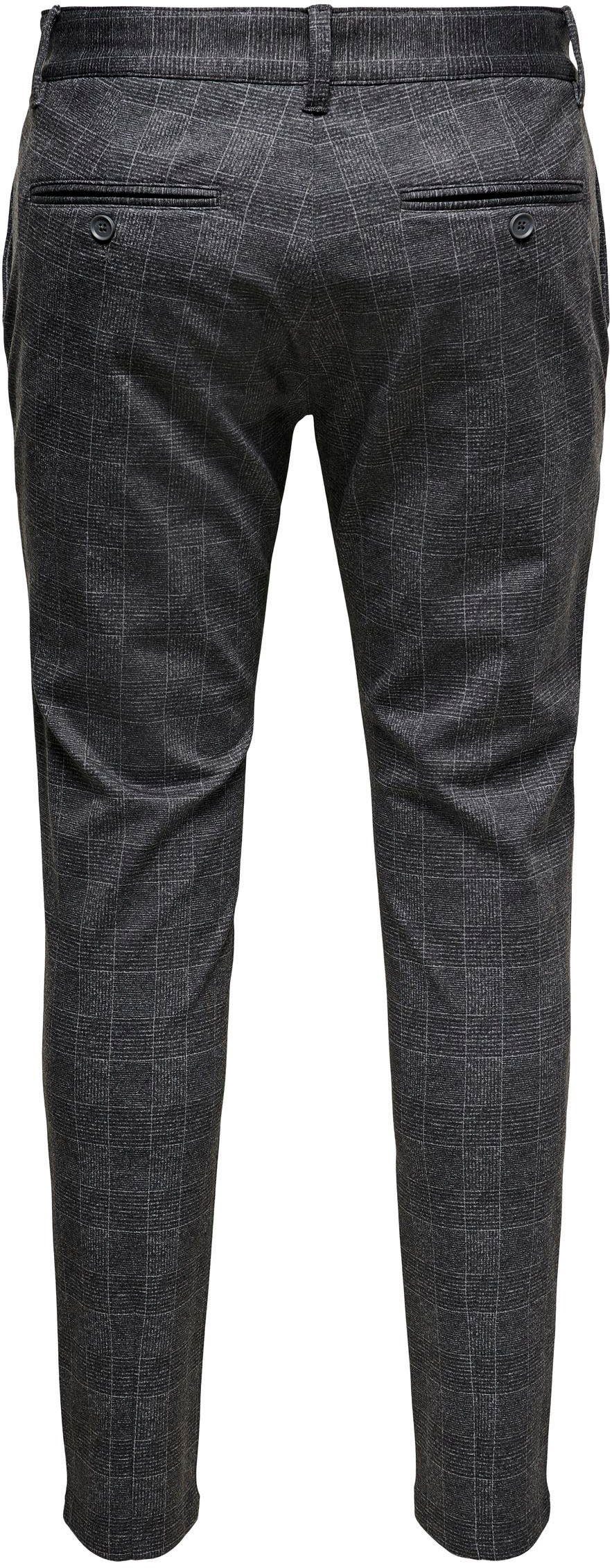 ONLY & PANTS MARK CHECK schwarz-kariert SONS Chinohose