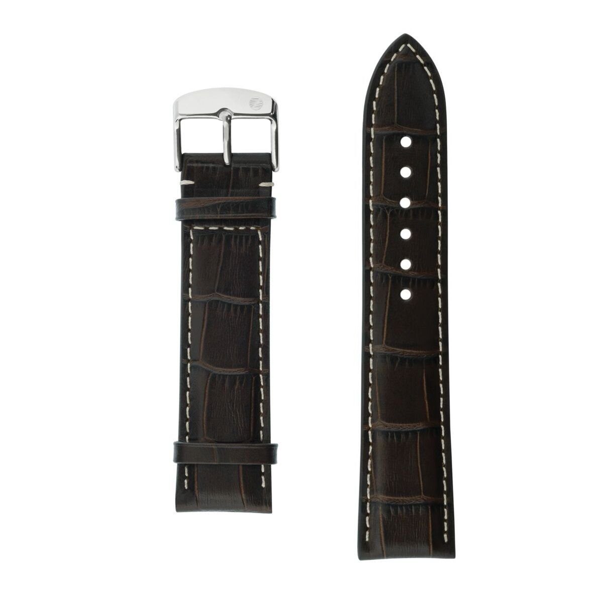 ZEPPELIN Uhrenarmband Herren Uhrenarmband Crocomatt Leder 22mm Mocca Braun