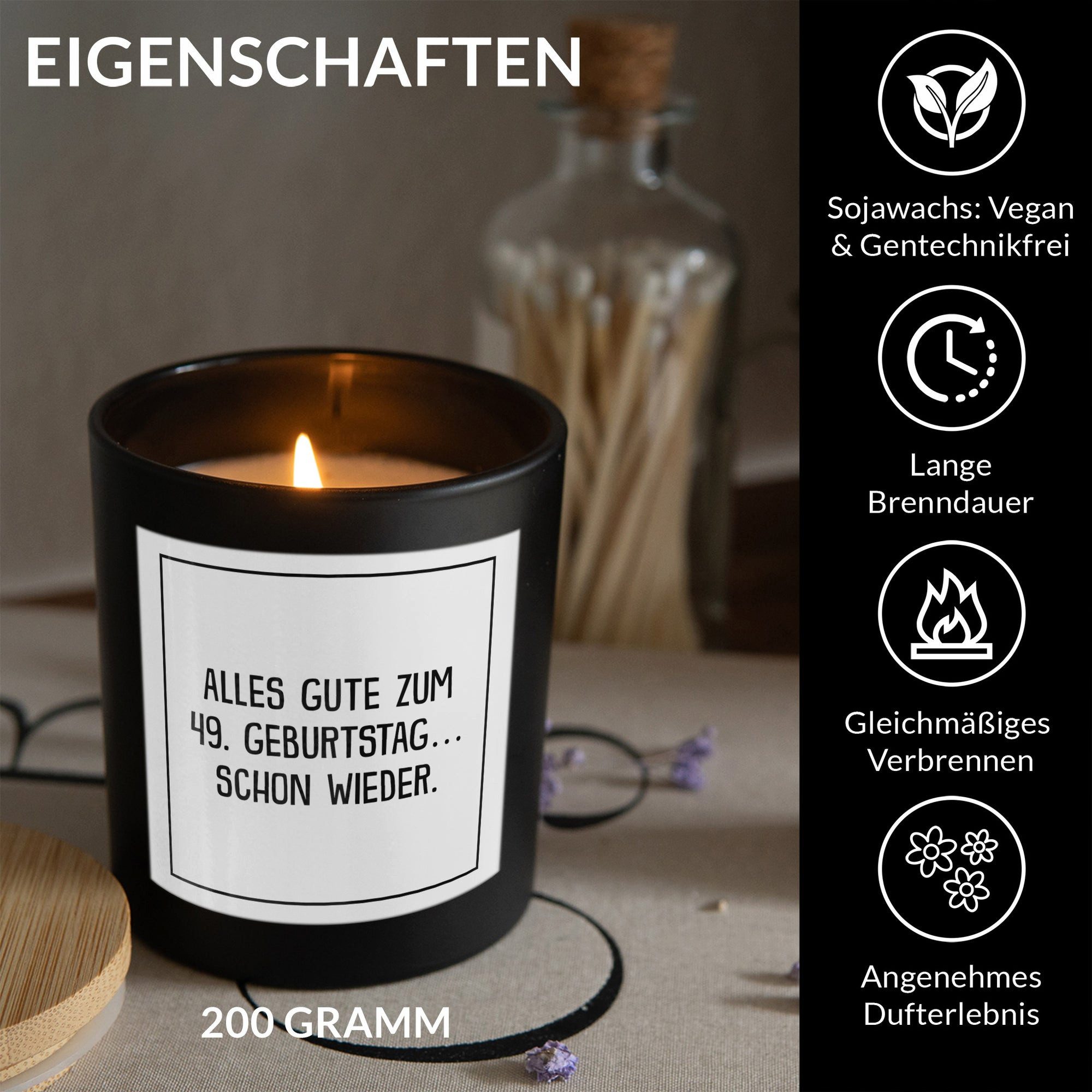 22Feels Duftkerze HANDGEMACHT Zitrus Frauen Geschenk Geburtstag Deko Glas, MADE IN GERMANY, Europäisches Sojawachs, Bambusdeckel und Glas, Vegan