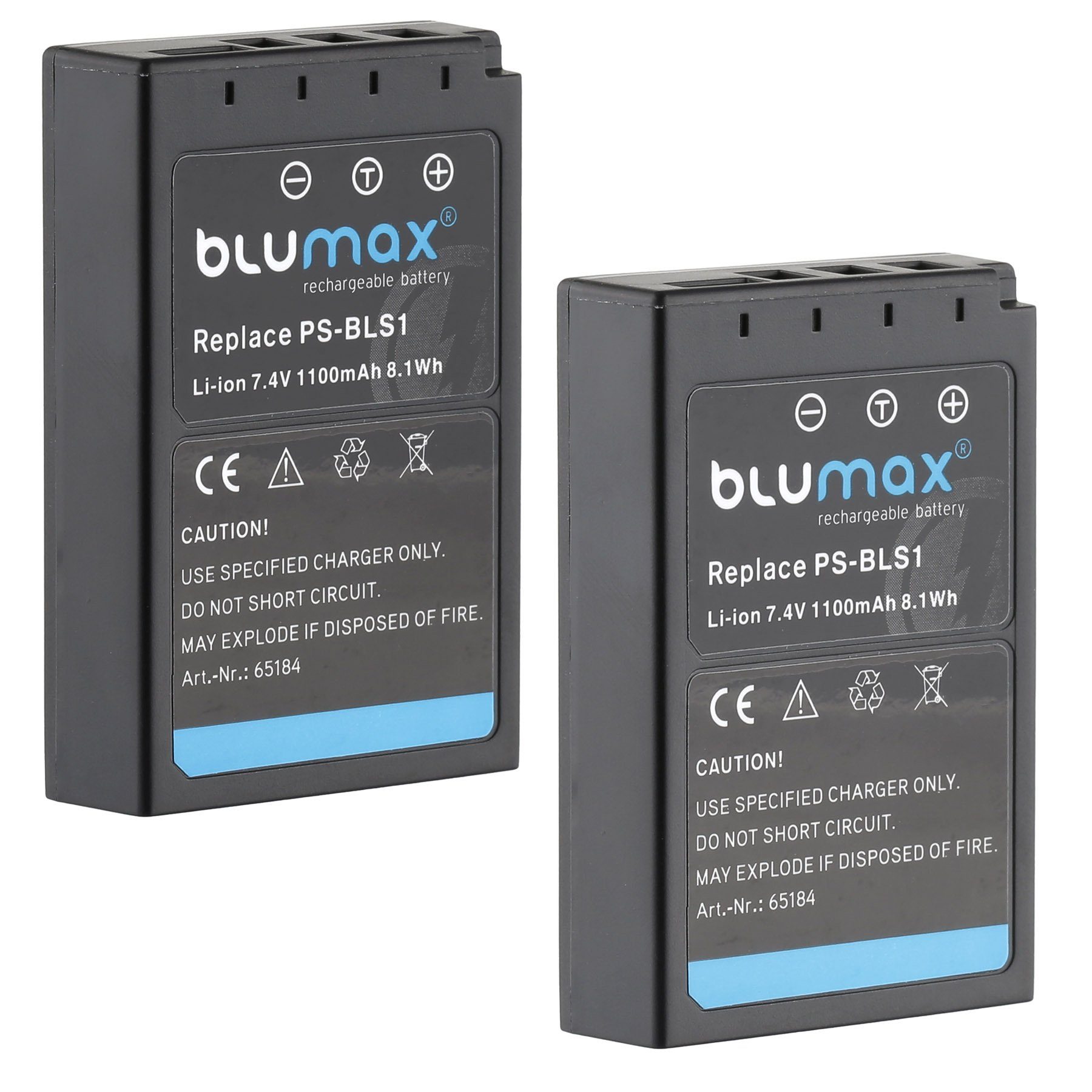 Blumax 2x BLS1 D-SLR E410 E450 E620 1100 mAh Kamera-Akku