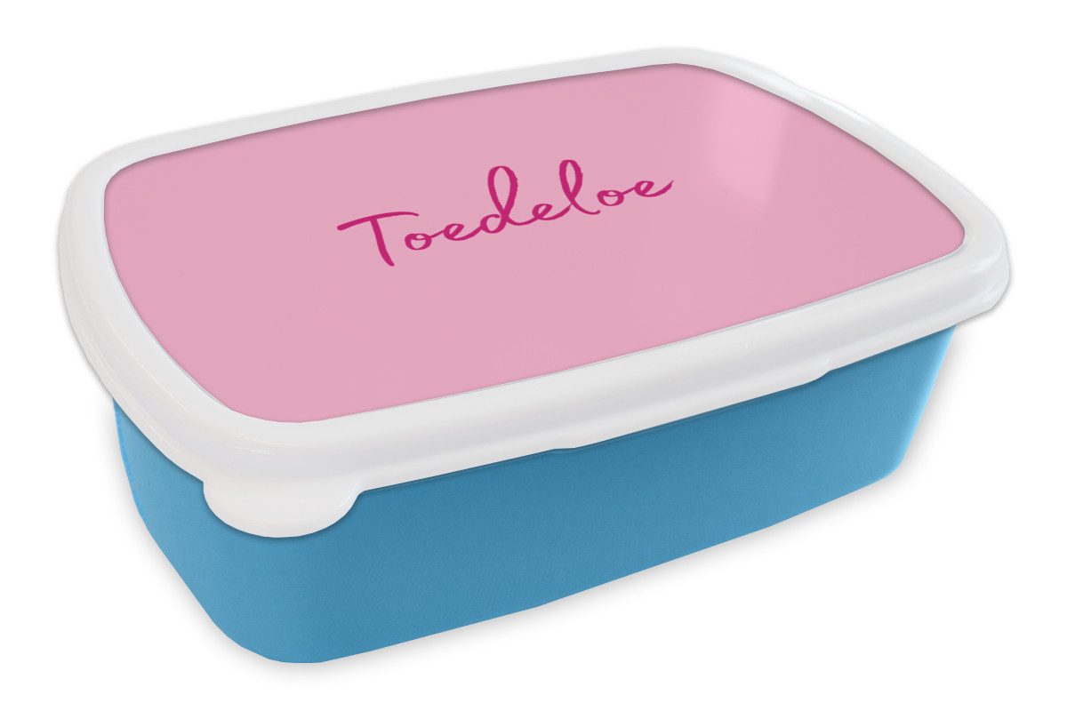 MuchoWow Lunchbox Zehentrenner - Rosa - Minimalistisch, Kunststoff, (2-tlg), Brotdose, Lunchbox, Brotbox für Kinder und Erwachsene