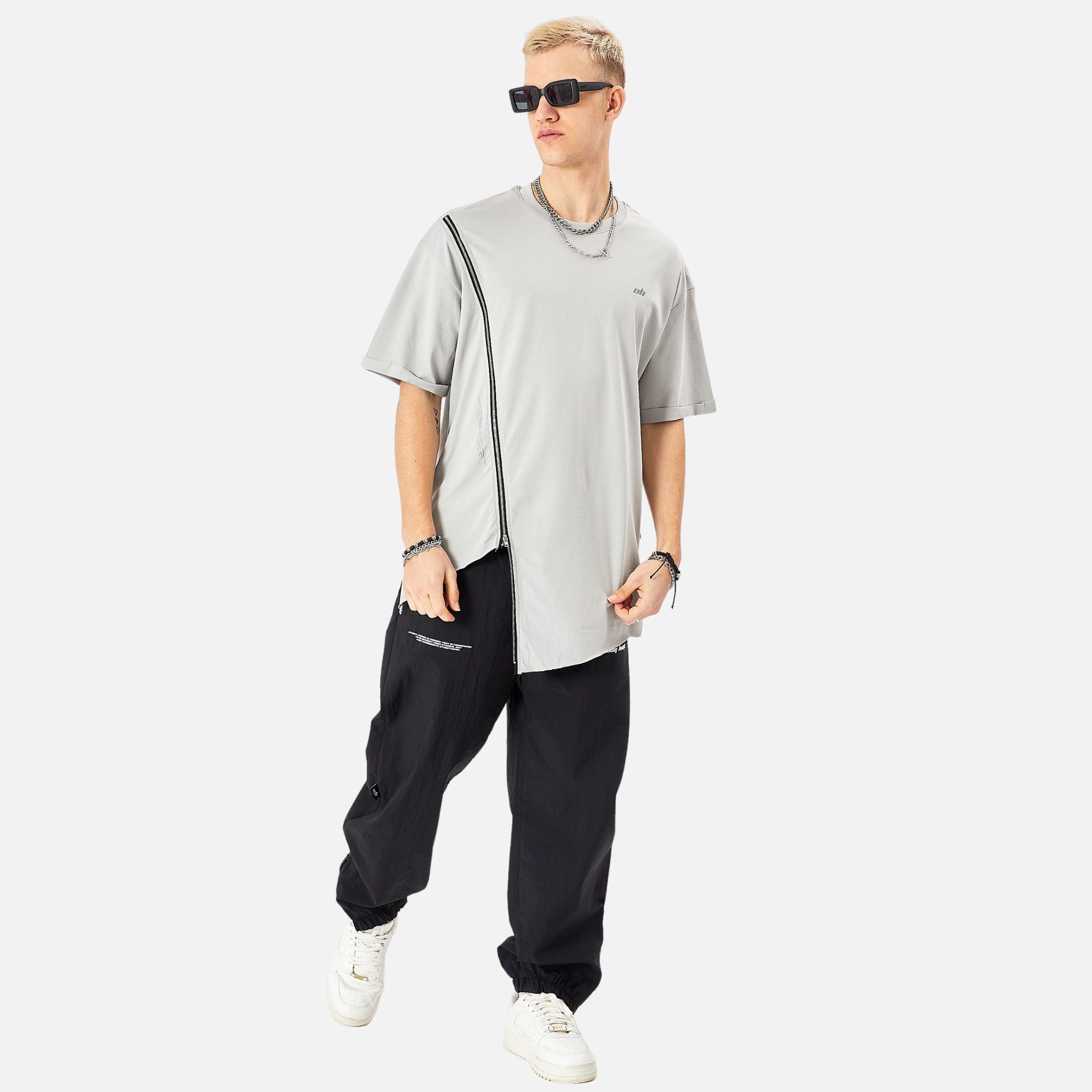 COFI Casuals T-Shirt Herren ZIP T-Shirt 320gsm 100% Cotton Oversize Fit