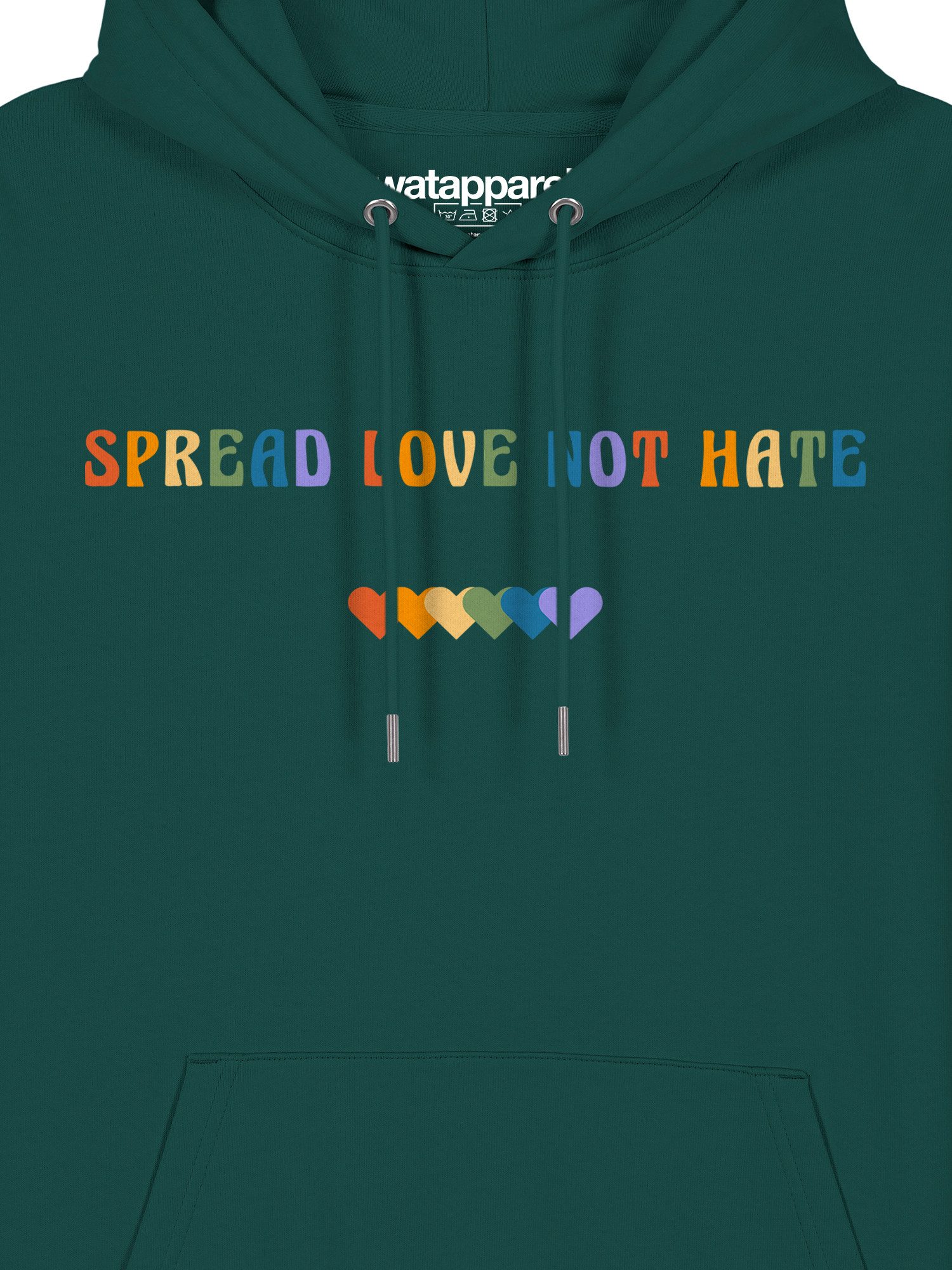 wat? Apparel Hoodie Spread Love not Hate