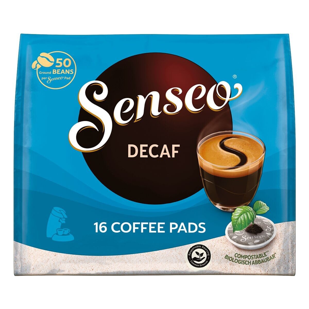 Philips Senseo Kaffee Decaf, 16 Pads
