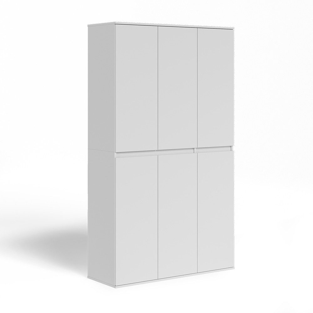 Vicco Kleiderschrank Claus, Weiß, 111 x 191.5 cm mit 6 Türen (1-St)