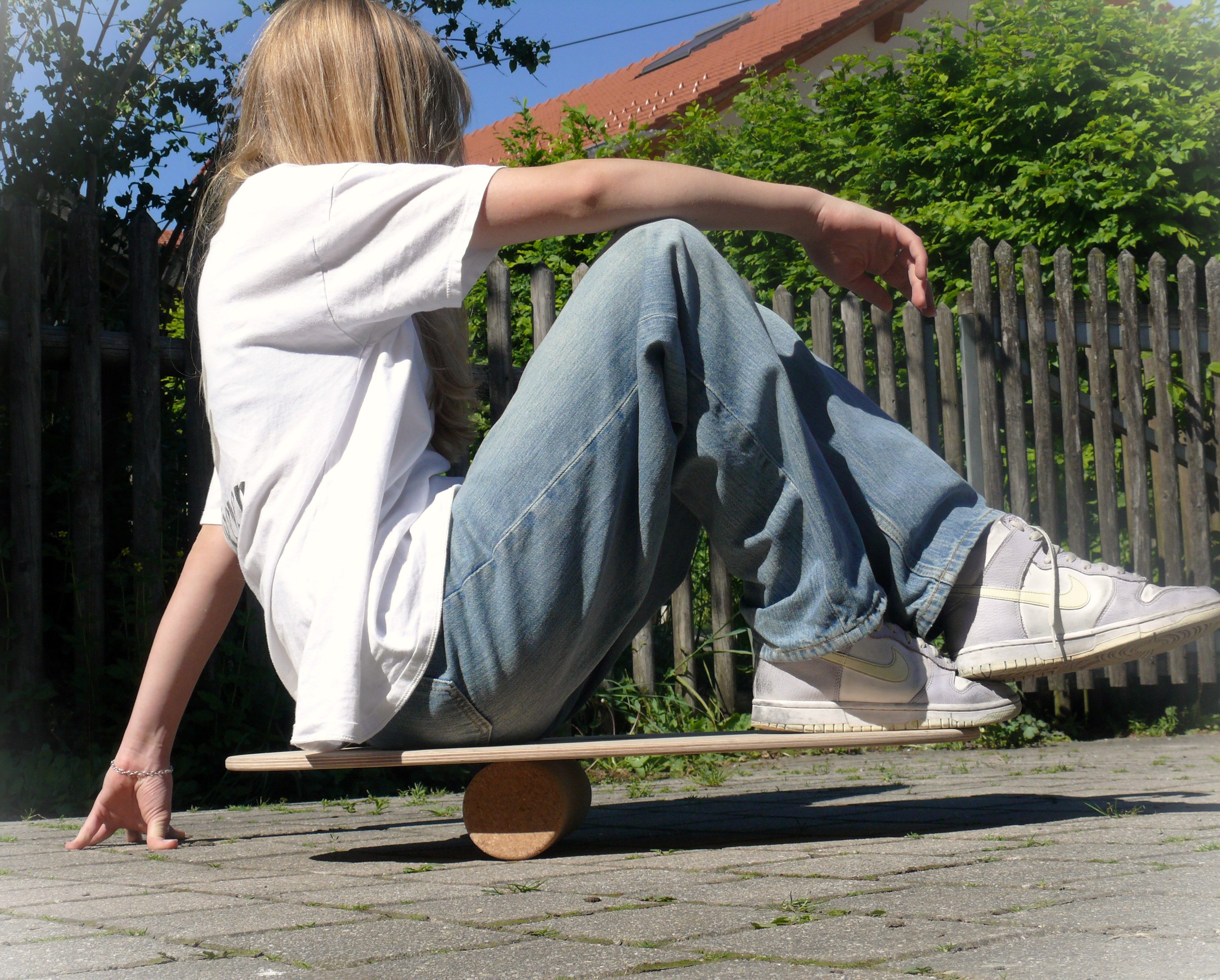KORXX Balanceboard Galaxy Surf mit Korkrolle oder Korkkugel, Gleichgewicht, Koordination, Bewegung, Muskeltraining, Stabilisation