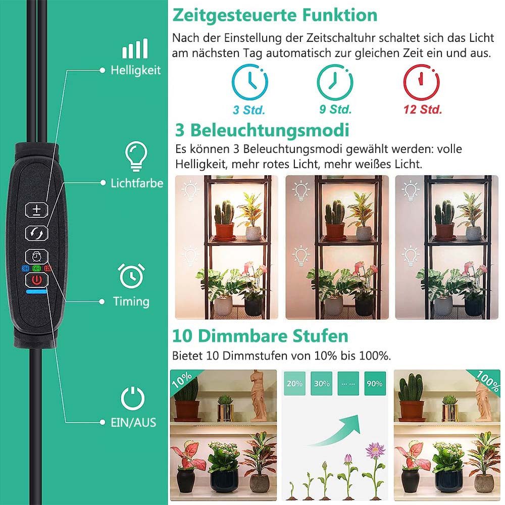 Jibenhome Pflanzenlampe Ultradünne LED Wachstumslichter, Vollspektrum-Pflan günstig online kaufen