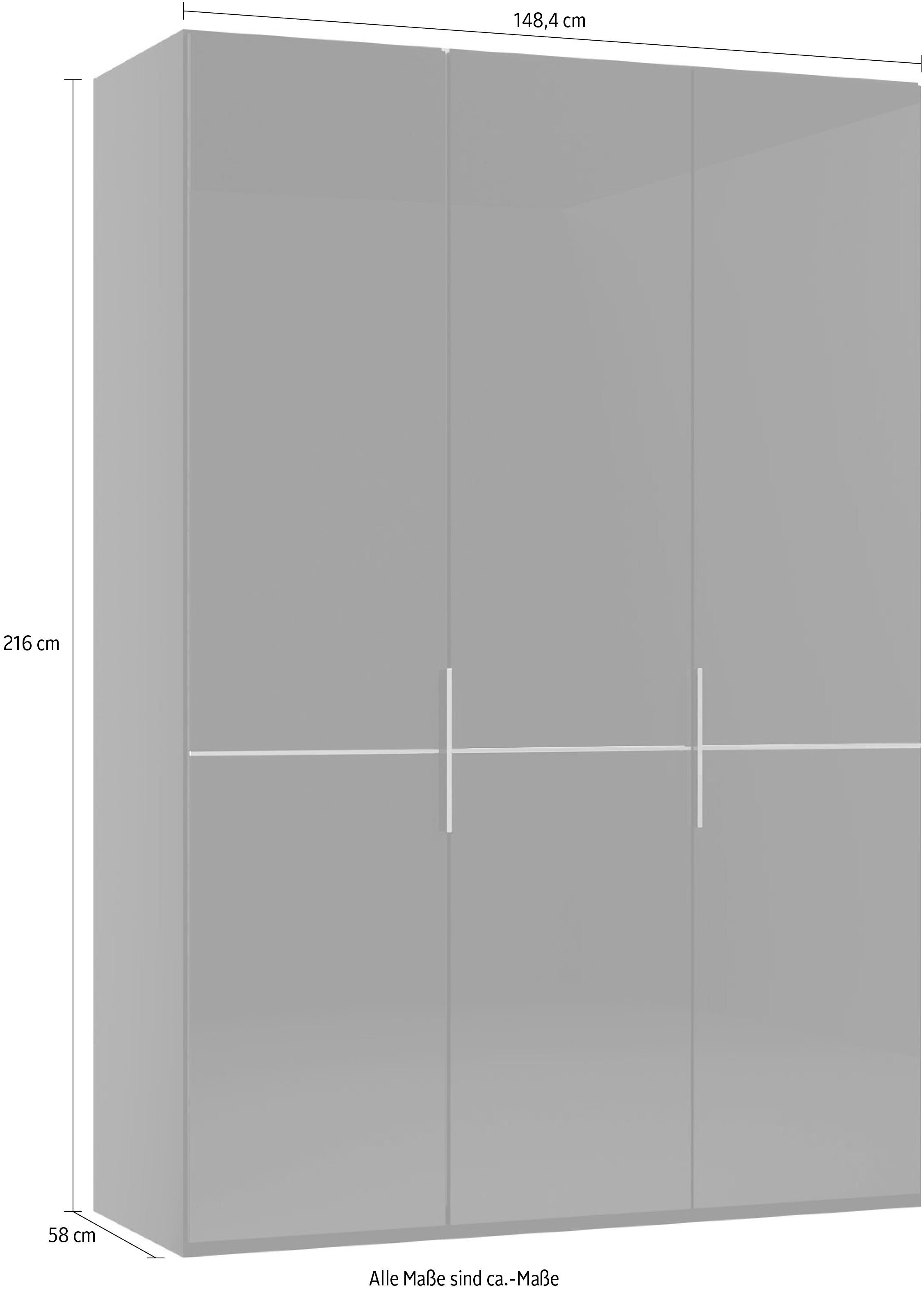 Imola Graphit und Chrom M by GALLERY Kleiderstangen,mit Glastüren in branded Aufleistung Musterring W Einlegeböden Drehtürenschrank und