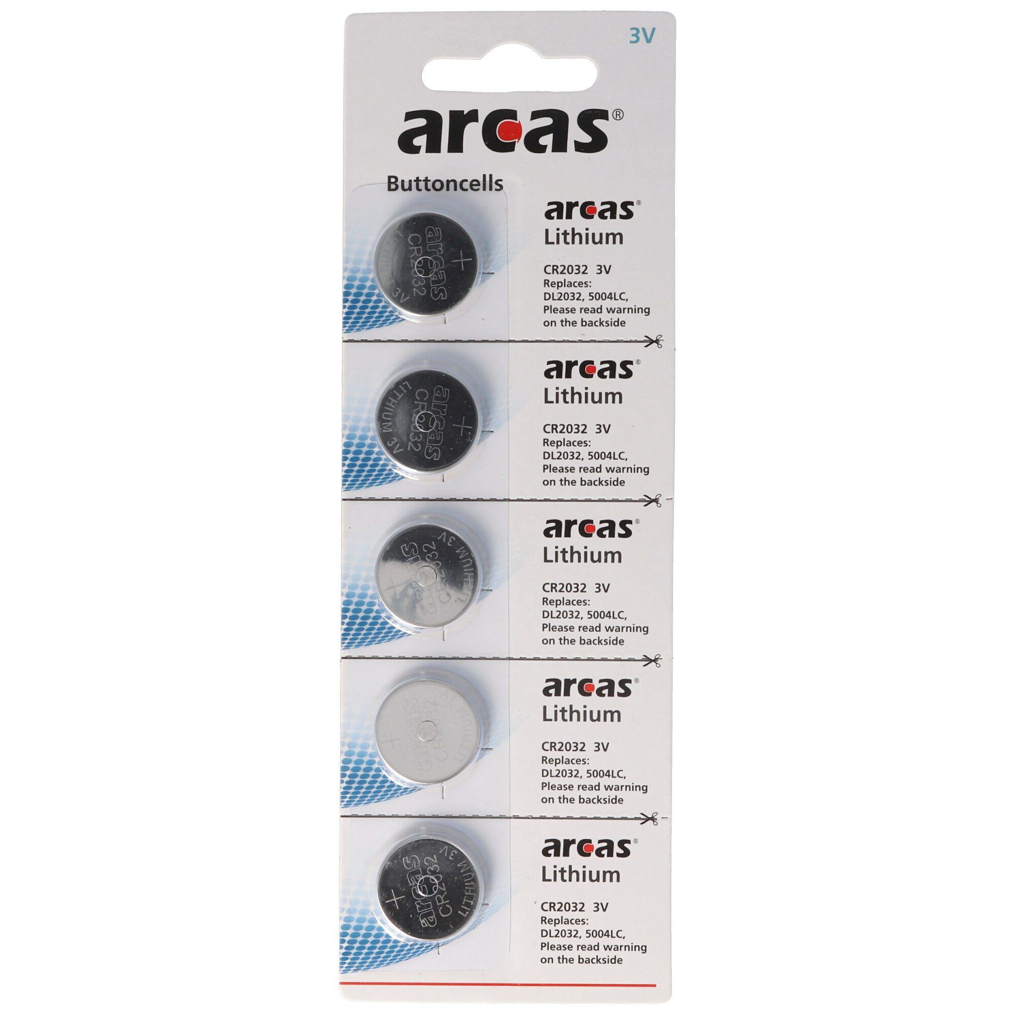 Arcas 5 Stück CR2032 Lithium (3,0 Batterie Batterie, V)