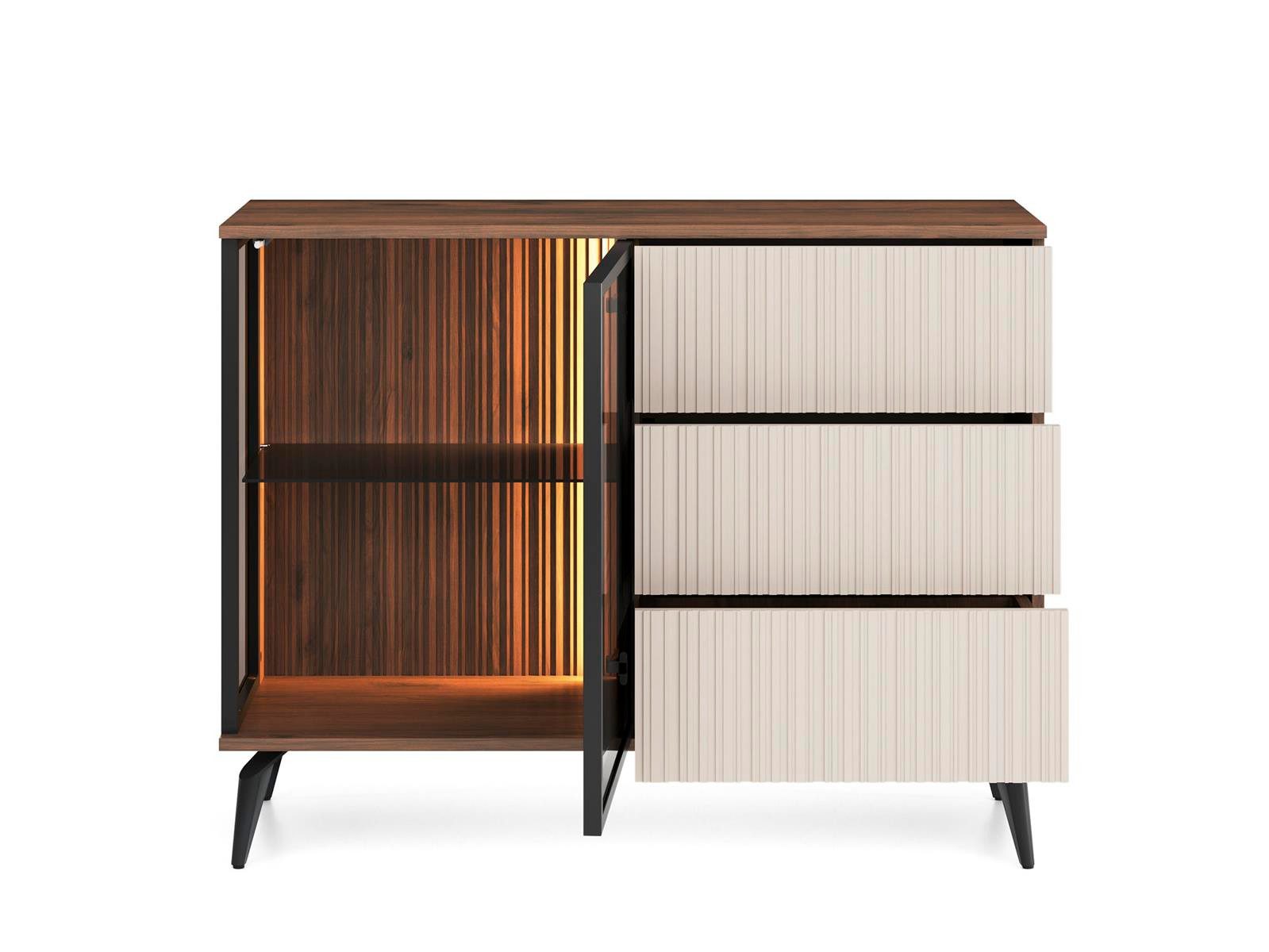 Compleo Kommode mit 3 Schubladen und Tür, VIVIN, Elegantes design