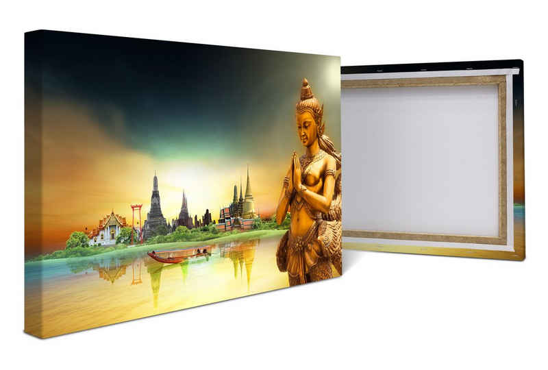 wandmotiv24 Leinwandbild Thailand-Konzept, Abstrakt (1 St), Wandbild, Wanddeko, Leinwandbilder in versch. Größen