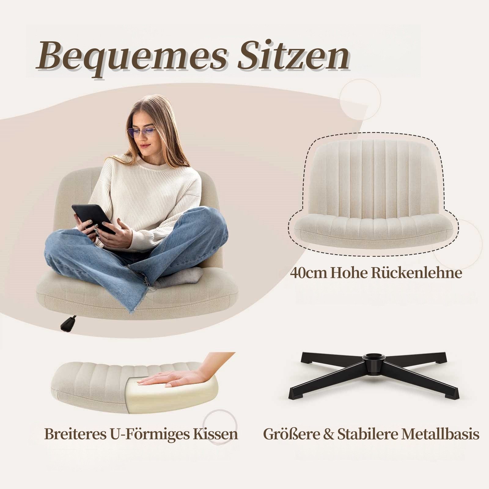 Intimate WM Heart Bürostuhl Ohne Armlehnen, Ergonomischer Schreibtischstuhl günstig online kaufen