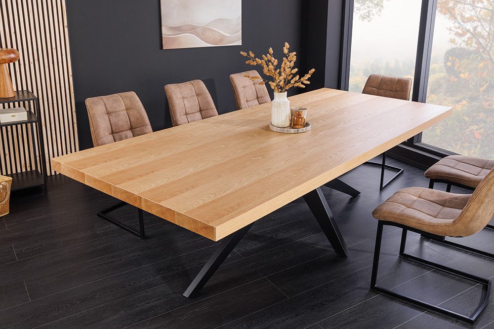 riess-ambiente Esstisch ZEUS 240cm natur/schwarz - Eiche, Metall, Sterngestell, 10 Sitzplätze (Einzelartikel, 1-St), Furnierter Konferenztisch - ideal für Küche, Wohn-, Esszimmer & Büro