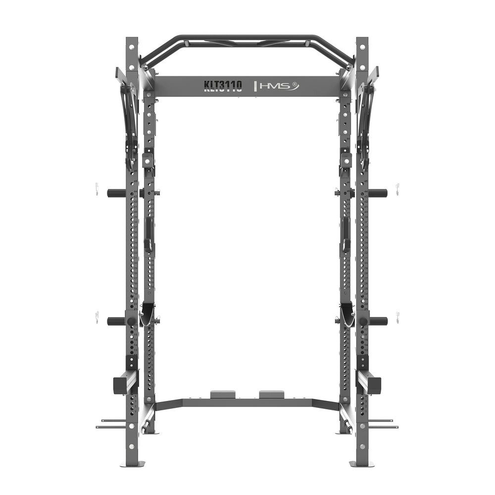HMS Power Rack Kraftstation Kraftkäfig Klimmzugstation, (Spar-Set, 1-tlg., 214x120x106 cm stabil), Klimmzugstange, Sicherheitsstützen, Monolift