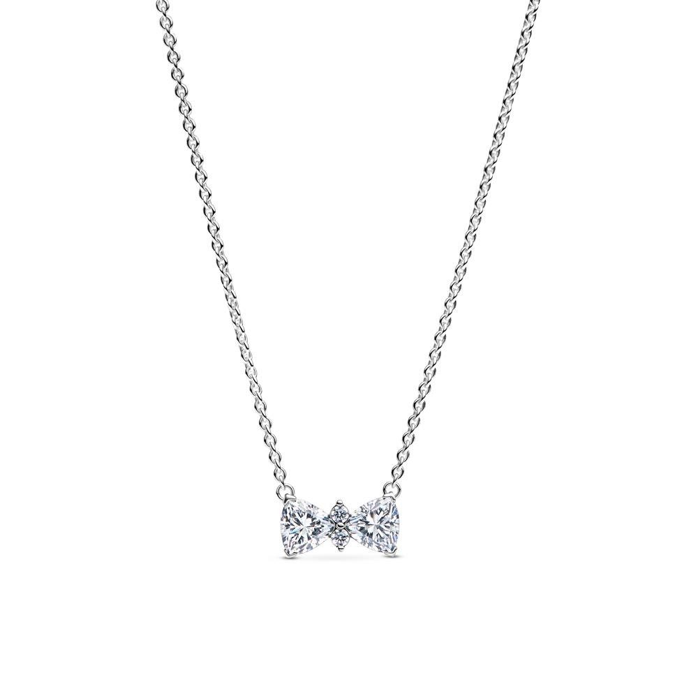 Kette mit Anhänger Damenkette mit Schleife aus Sterlingsilber mit Zirkonia von PANDORA
