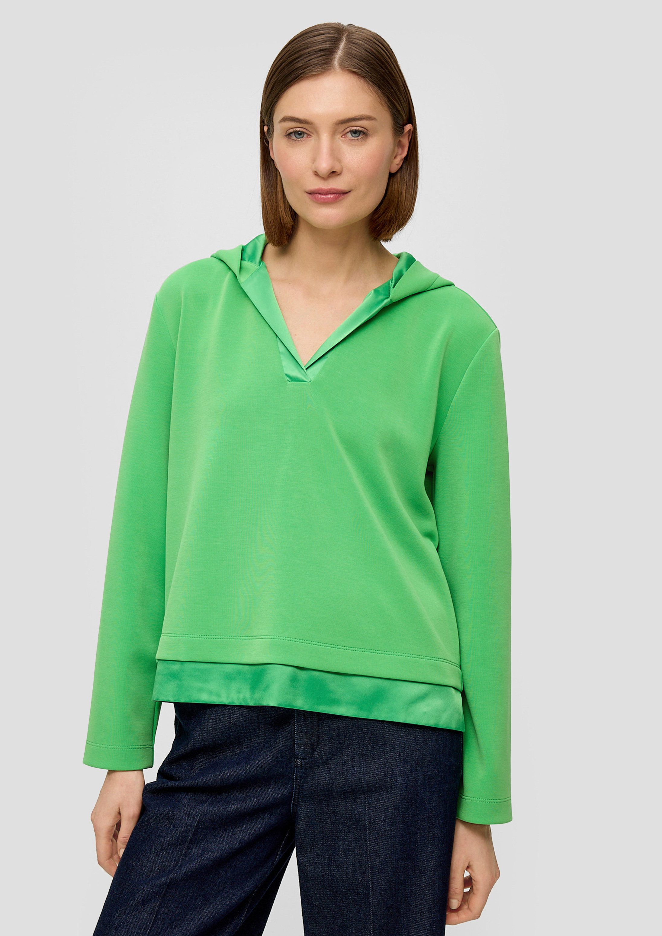 s.Oliver Sweatshirt Sweatshirt Scuba-Sweatshirt mit Kapuze