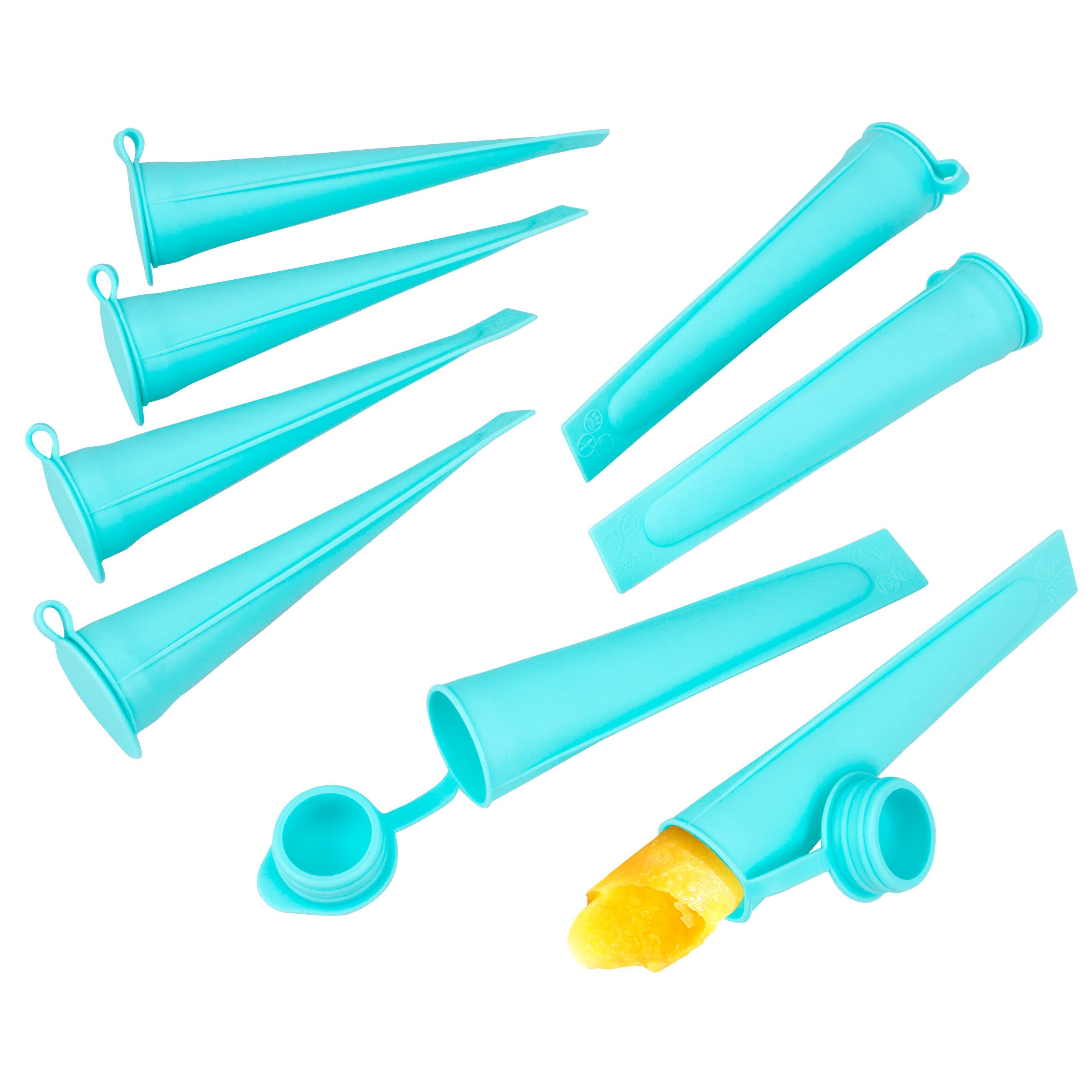 bremermann Eisform Silikon-Eisbereiter, 8er-Set // 8 Stück Spitztüten für Wassereis, (8-tlg), mit Deckel