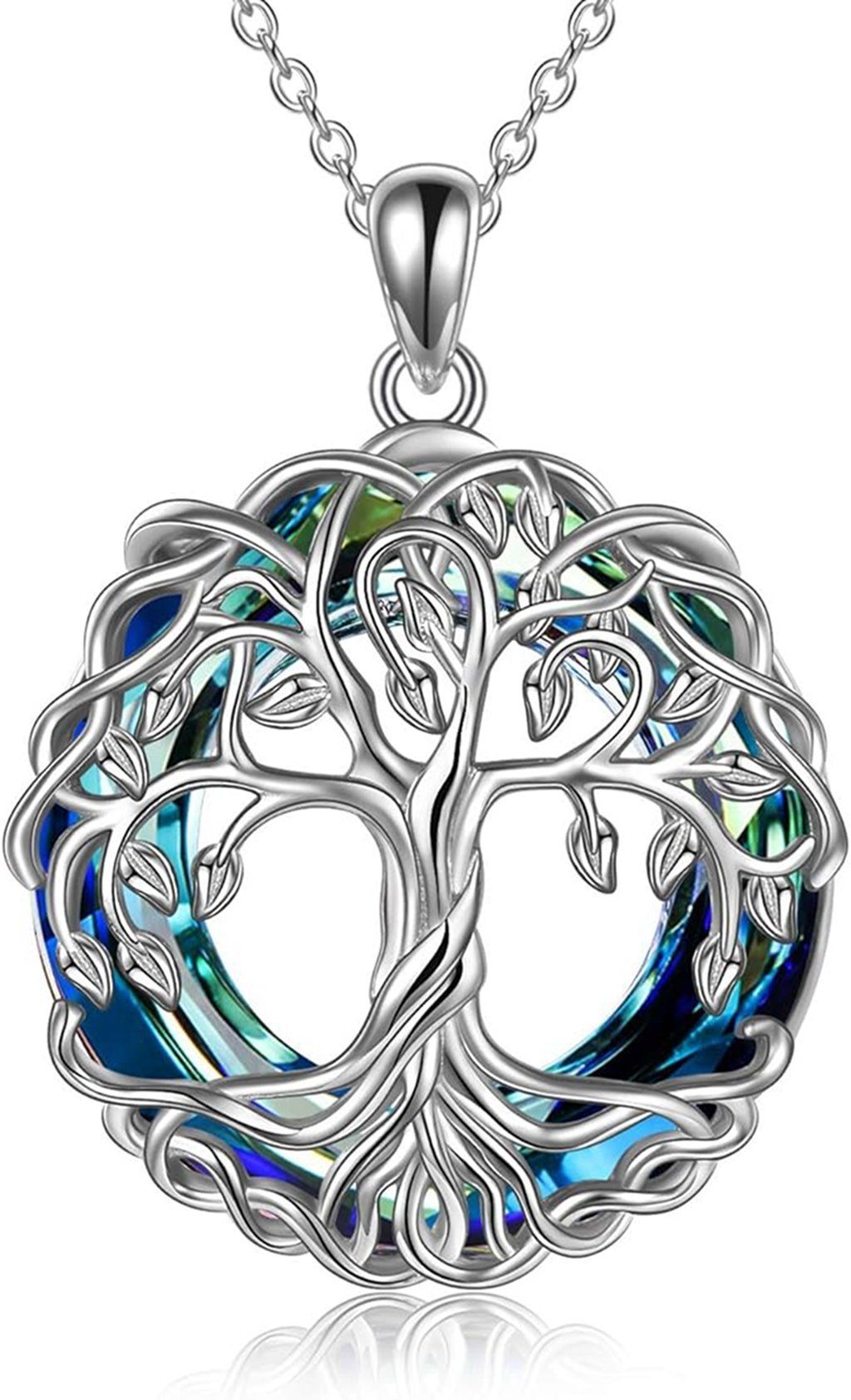 Aktion WaKuKa Charm-Kette Lebensbaum-Anhänger-Halskette, Schmuckgeschenk Frauen für Silber