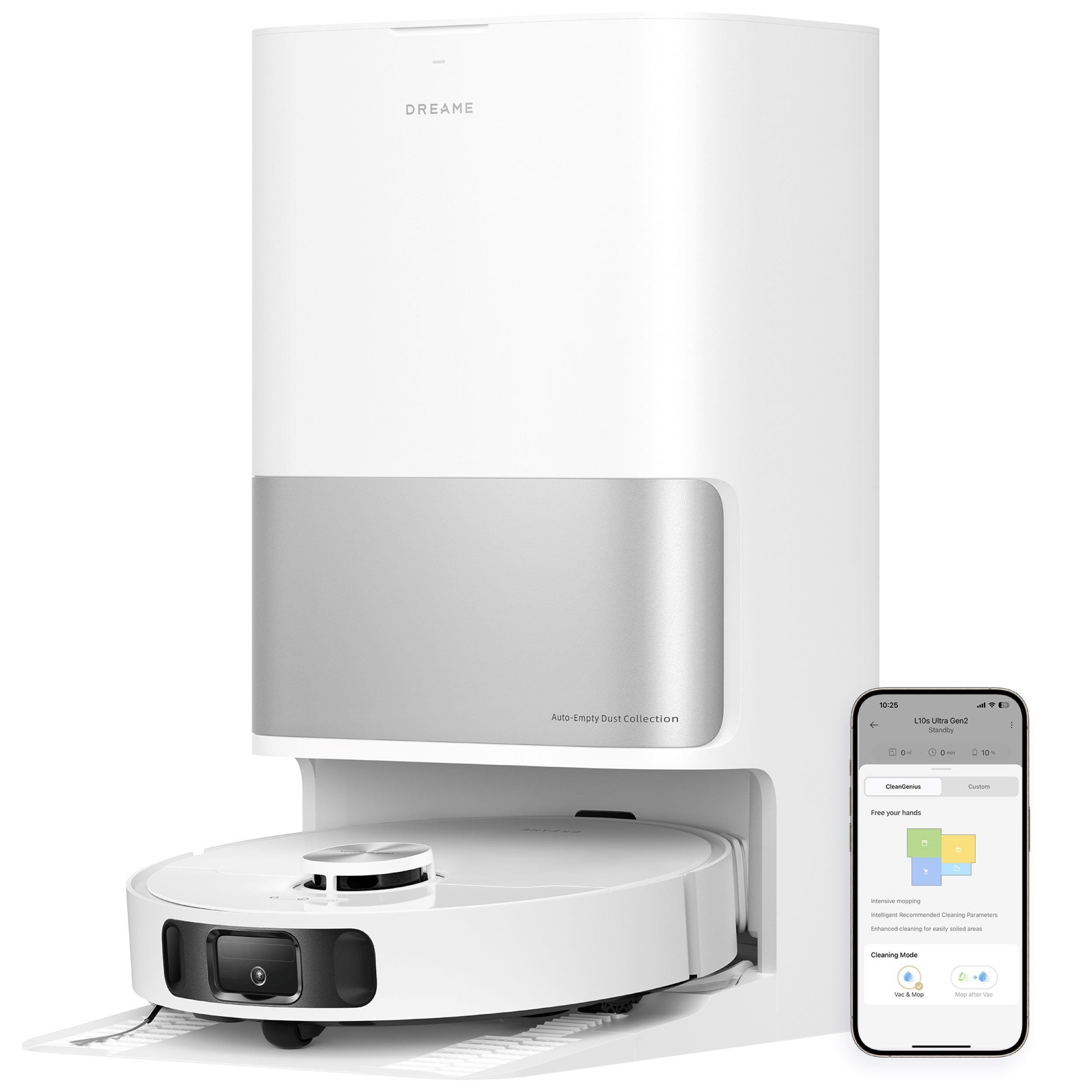 Dreame Saugroboter mit Wischfunktion L10s Ultra Gen 2, 700 W, 10000 Pa Saugleistung/ Automatische Basisstation/ Saugkraftverstärkung