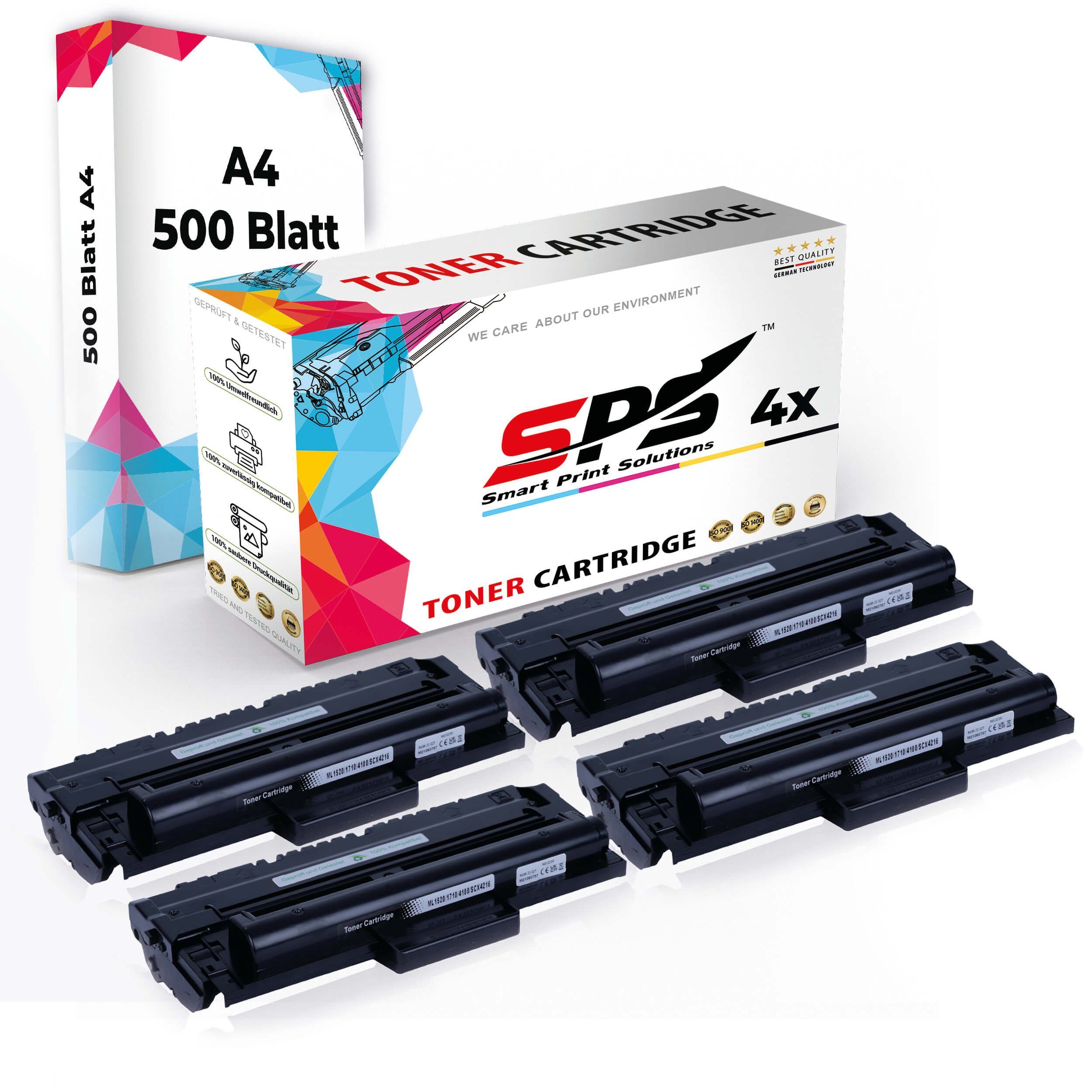 4x Pack, 4x A4 A4 Kompatibel, Set (4er Toner,1x Multipack Druckerpapier) Druckerpapier Tonerkartusche + SPS