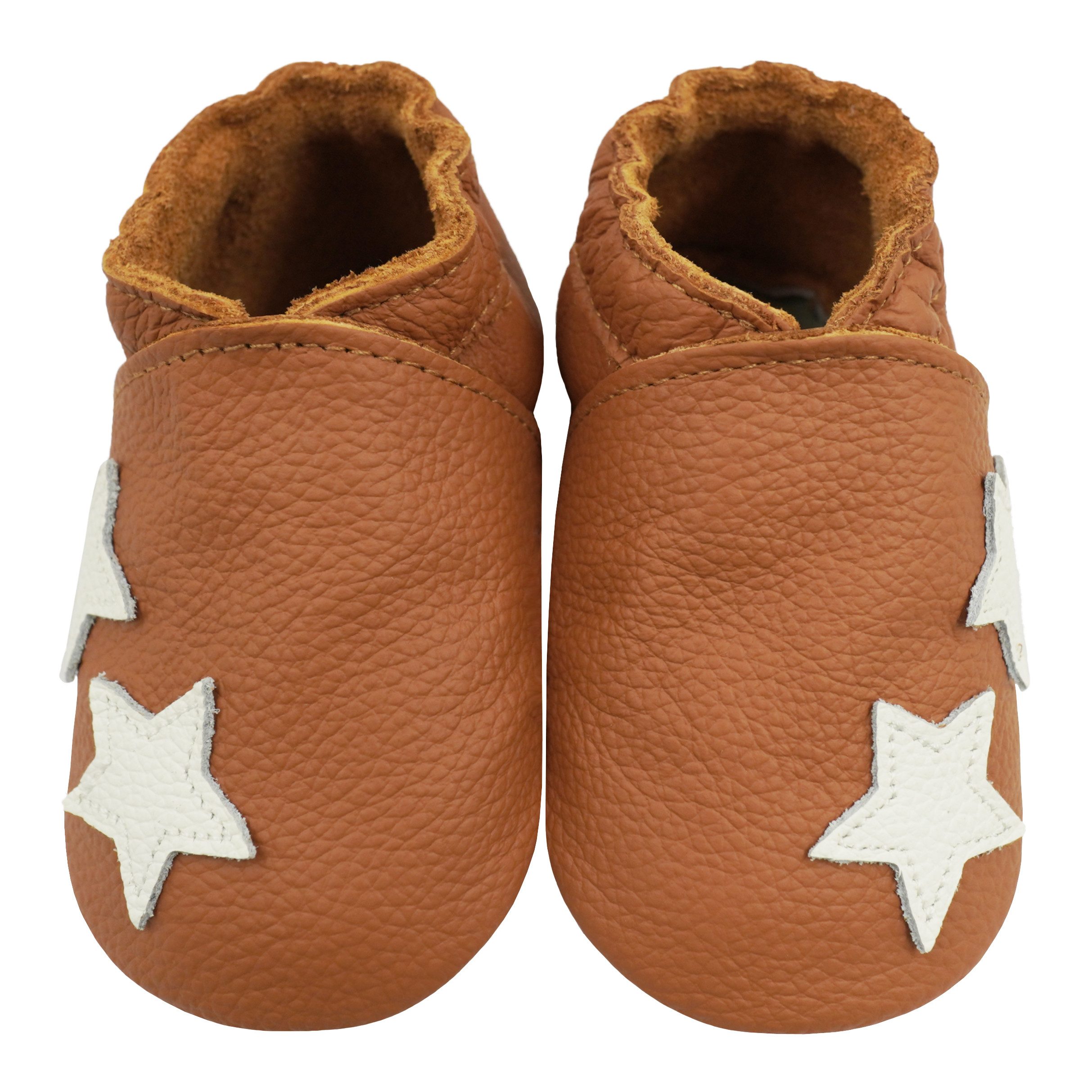 Bemesu Weiche Leder Krabbelschuhe Baby Lauflernschuhe Lederpuschen Krabbelschuh (Muster: Löwe)