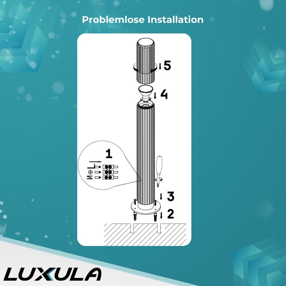 LUXULA LED Pollerleuchte LUXULA LED Wegeleuchte 10 W schwarz