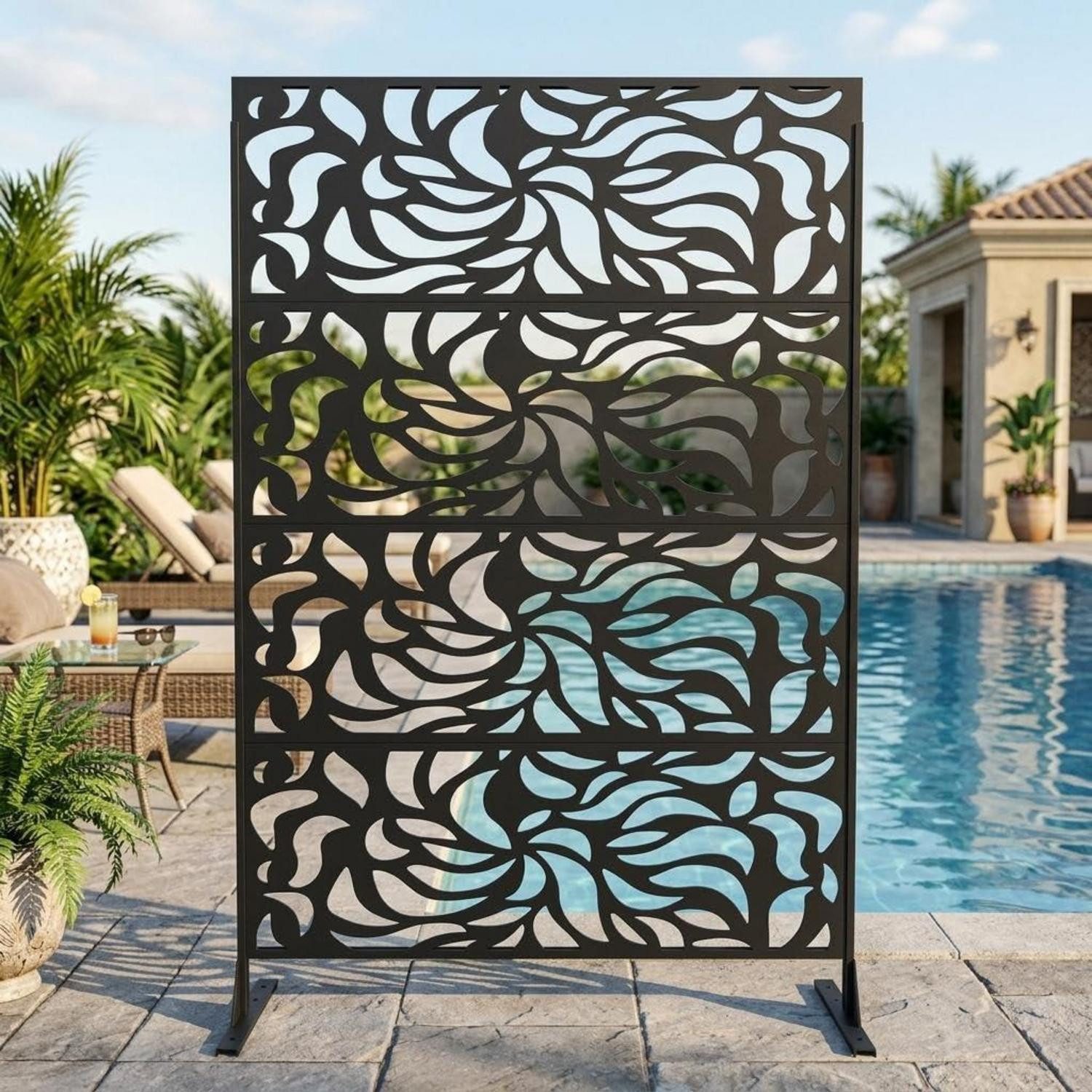 LuxusKollektion Schutzwand Sichtschutz Metall freistehend 180x117cm (1 St)