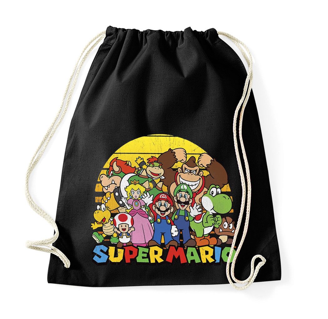 Blondie & Brownie Turnbeutel SuperMarioSun Turnbeutel Gaming Print Retro Motiv Freizeit, SuperMarioSun_Beutel Retro Gamer Turnbeutel